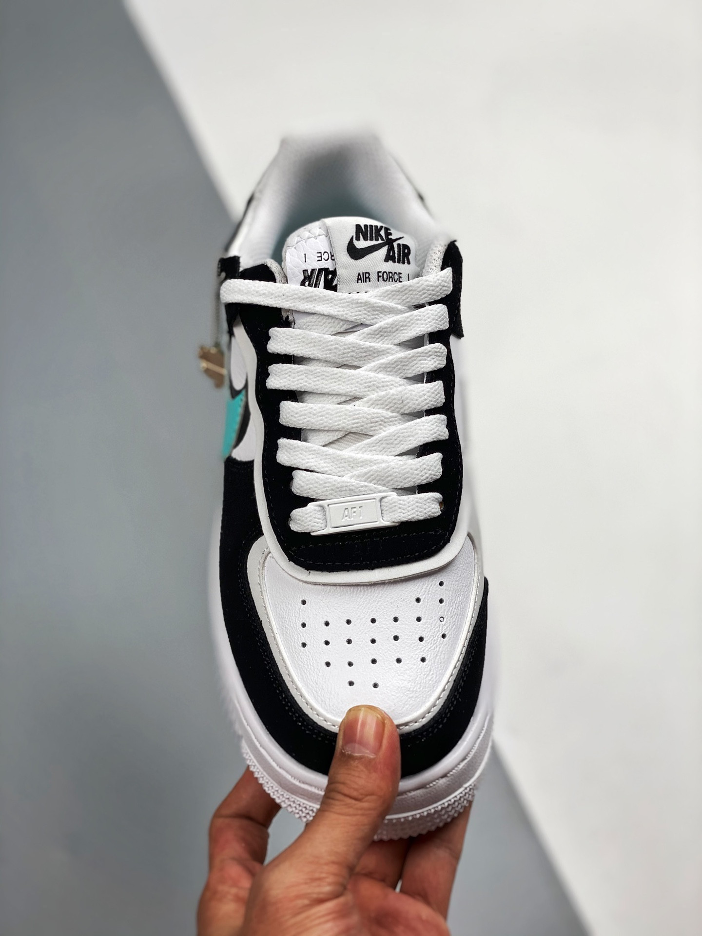Nike Air Force 1 Low Shadow “Diamond” White Black Teal For Sale