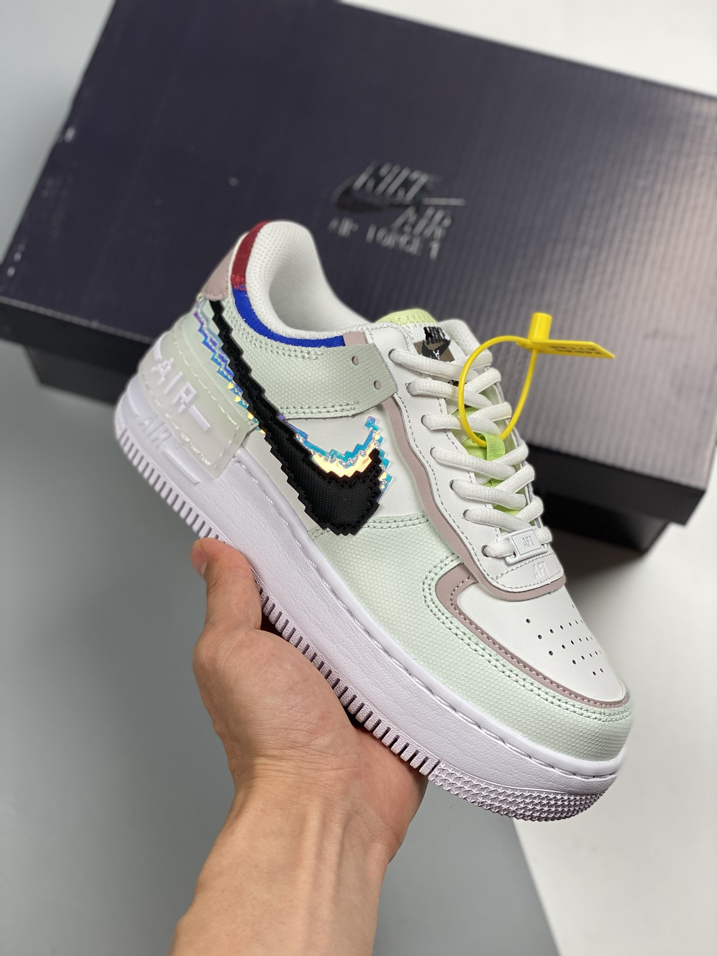 Nike Air Force 1 Low Shadow “Pixel” Barely Green/White-Platinum For Sale