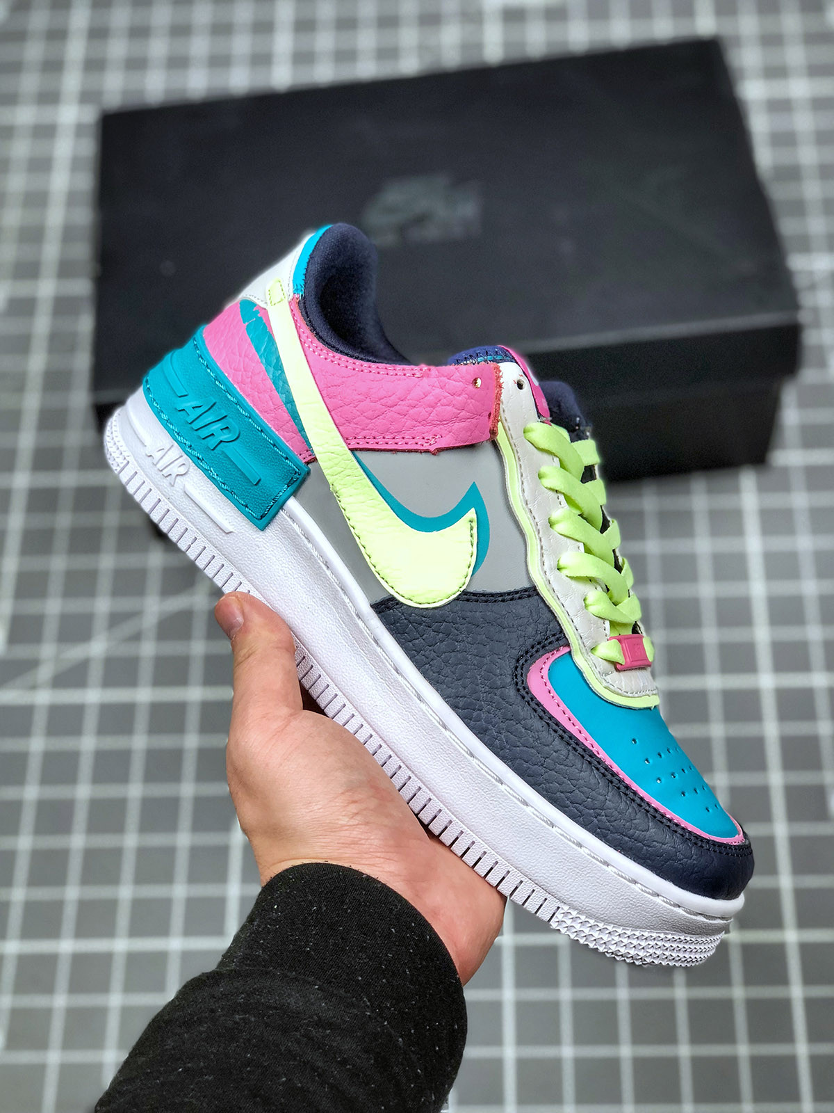 Nike Air Force 1 Low “Shadow” Aqua/Pink-Volt-Black For Sale