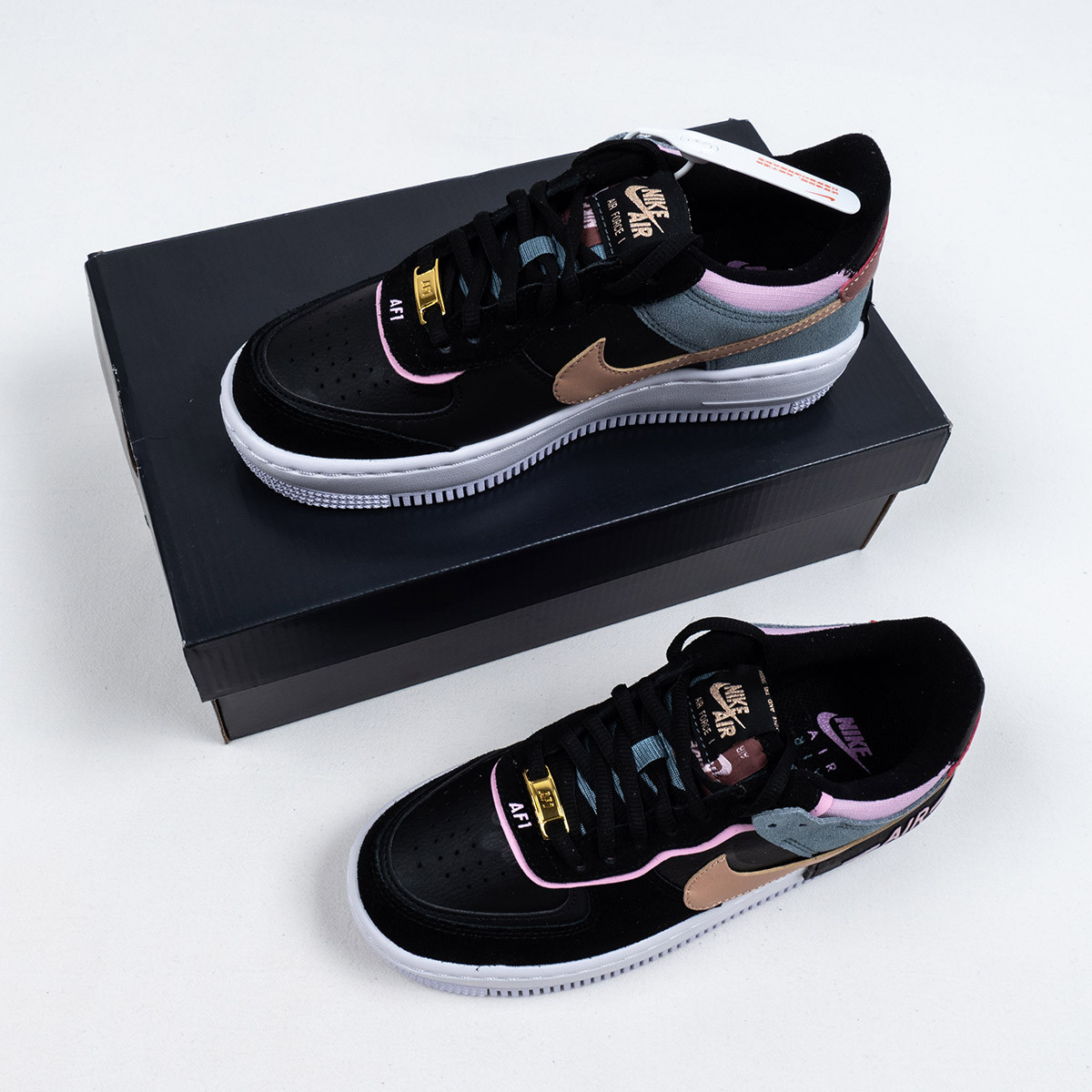 Nike Air Force 1 Low Shadow Black Metallic Red Bronze For Sale