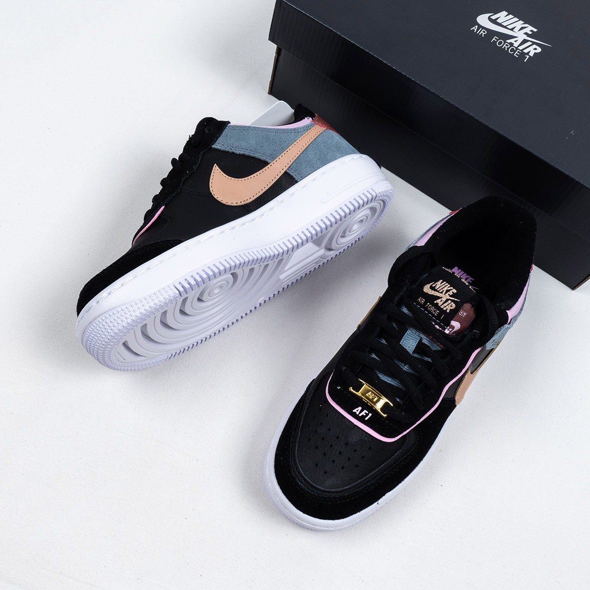Nike Air Force 1 Low Shadow Black Metallic Red Bronze For Sale