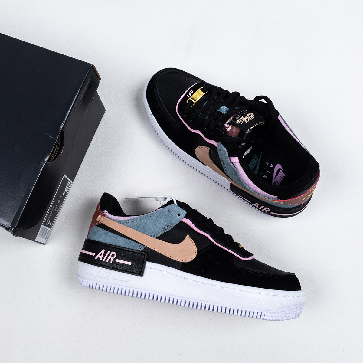 Nike Air Force 1 Low Shadow Black Metallic Red Bronze For Sale
