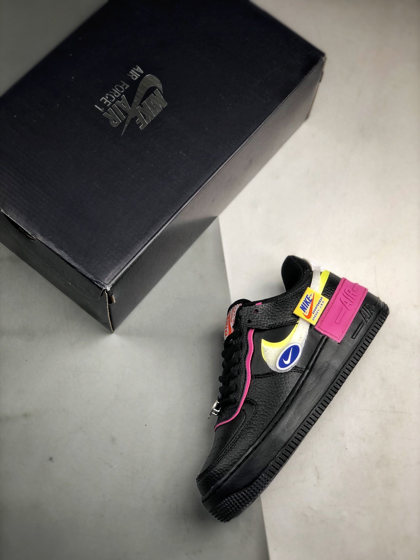 Nike Air Force 1 Low “Shadow” Black/Limelight-Cosmic Fuchsia-White Purple