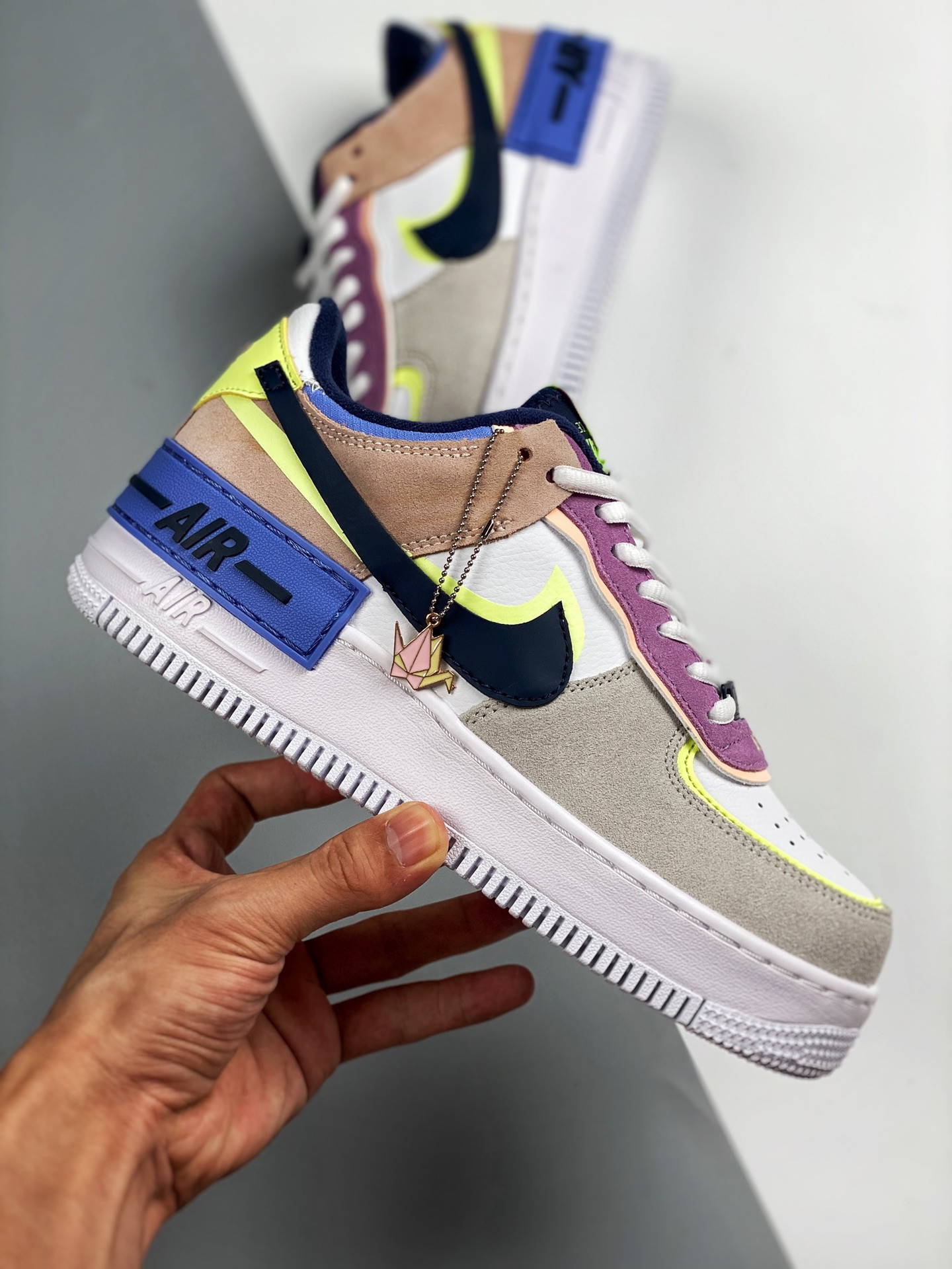 Nike Air Force 1 Low Shadow Photon Dust/Royal Pulse-Barely Volt For Sale