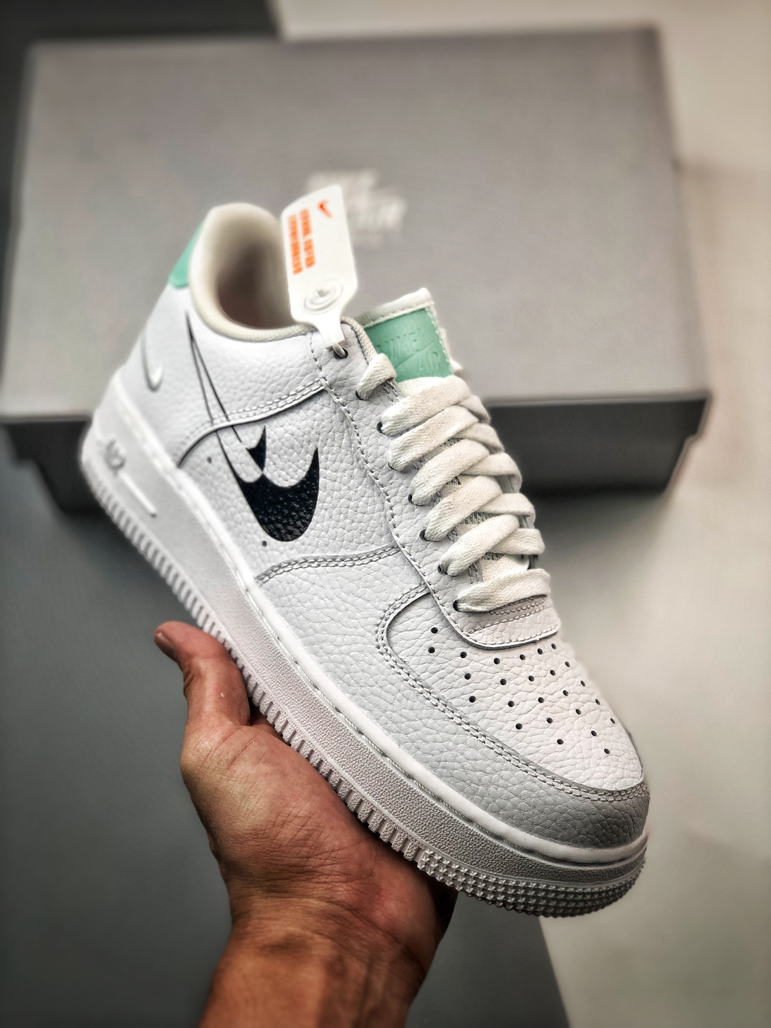 Nike Air Force 1 Low Shadow Swooshes White/Black For Sale