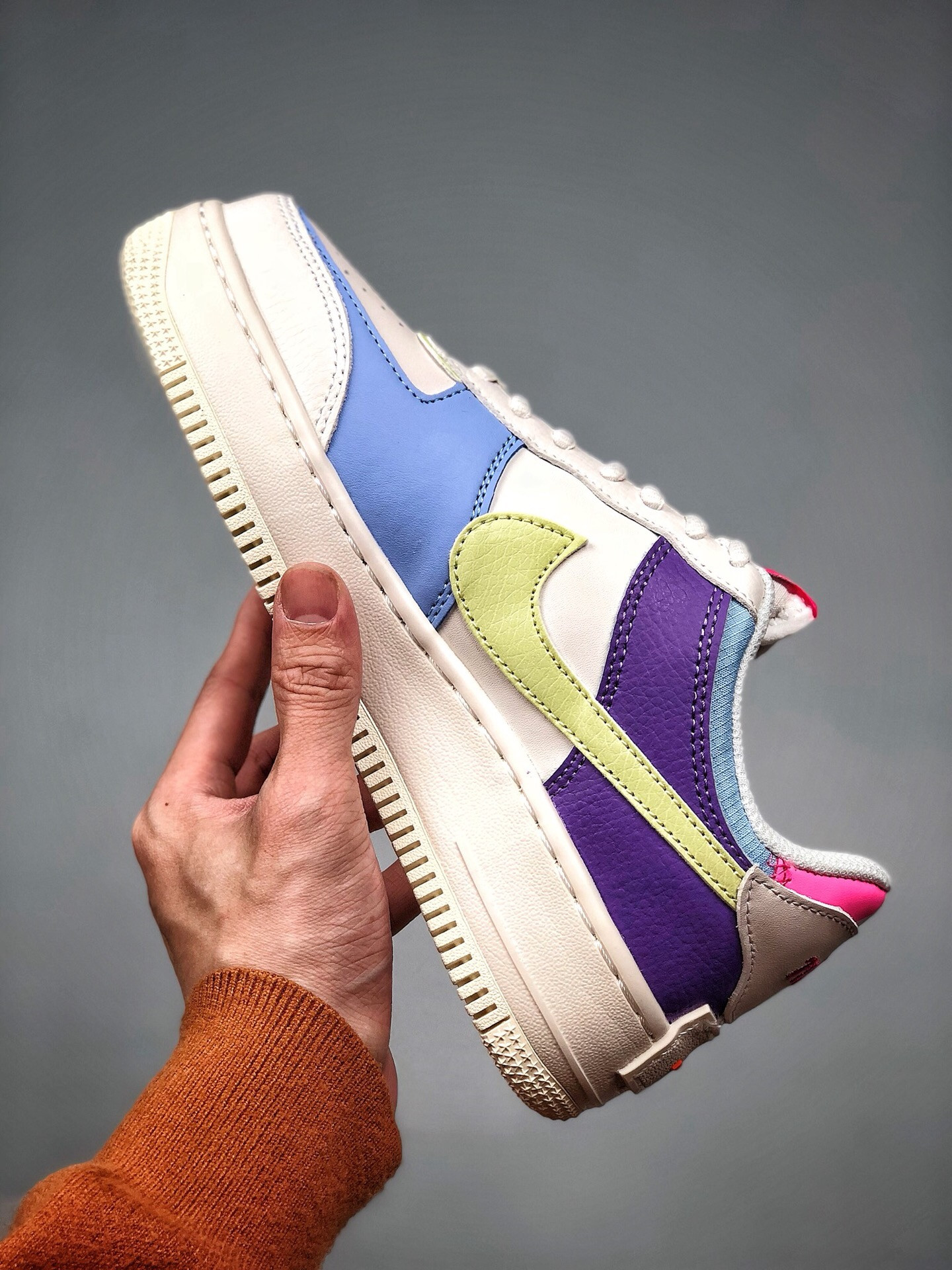 Nike Air Force 1 Low “Shadow” Transparent Swoosh Sail Pink Purple