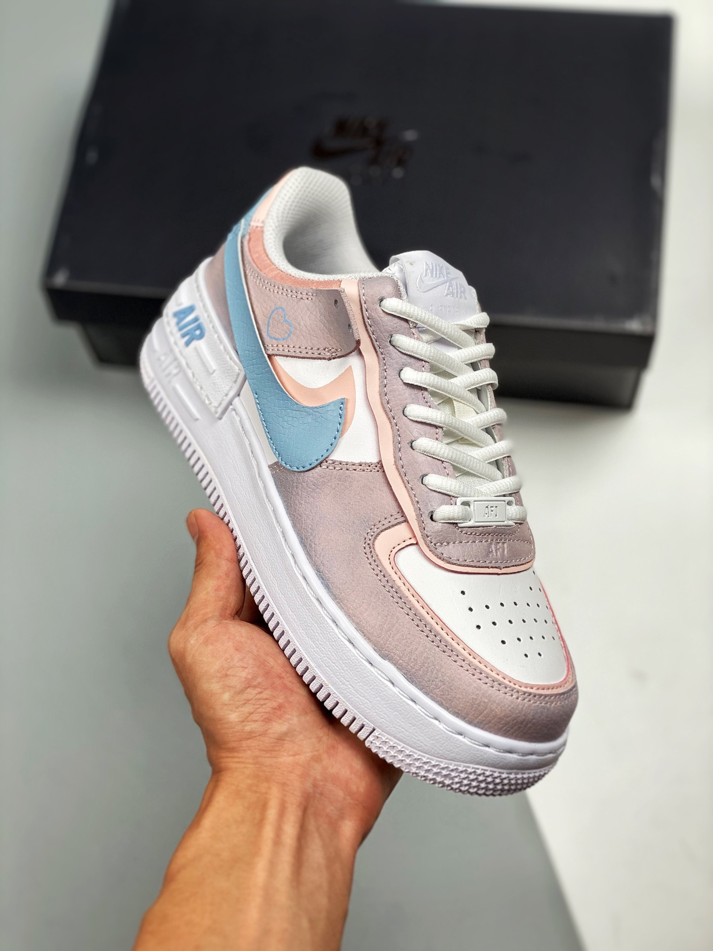 Nike Air Force 1 Low Shadow White Pink Grey For Sale