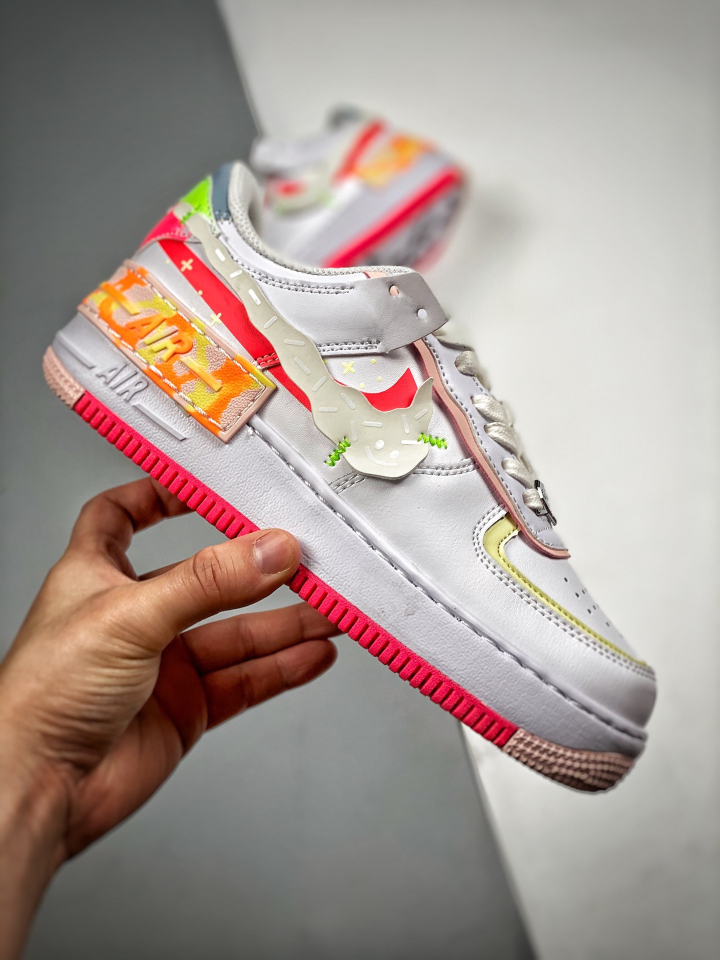 Nike Air Force 1 Low Shadow White Pink Orange For Sale