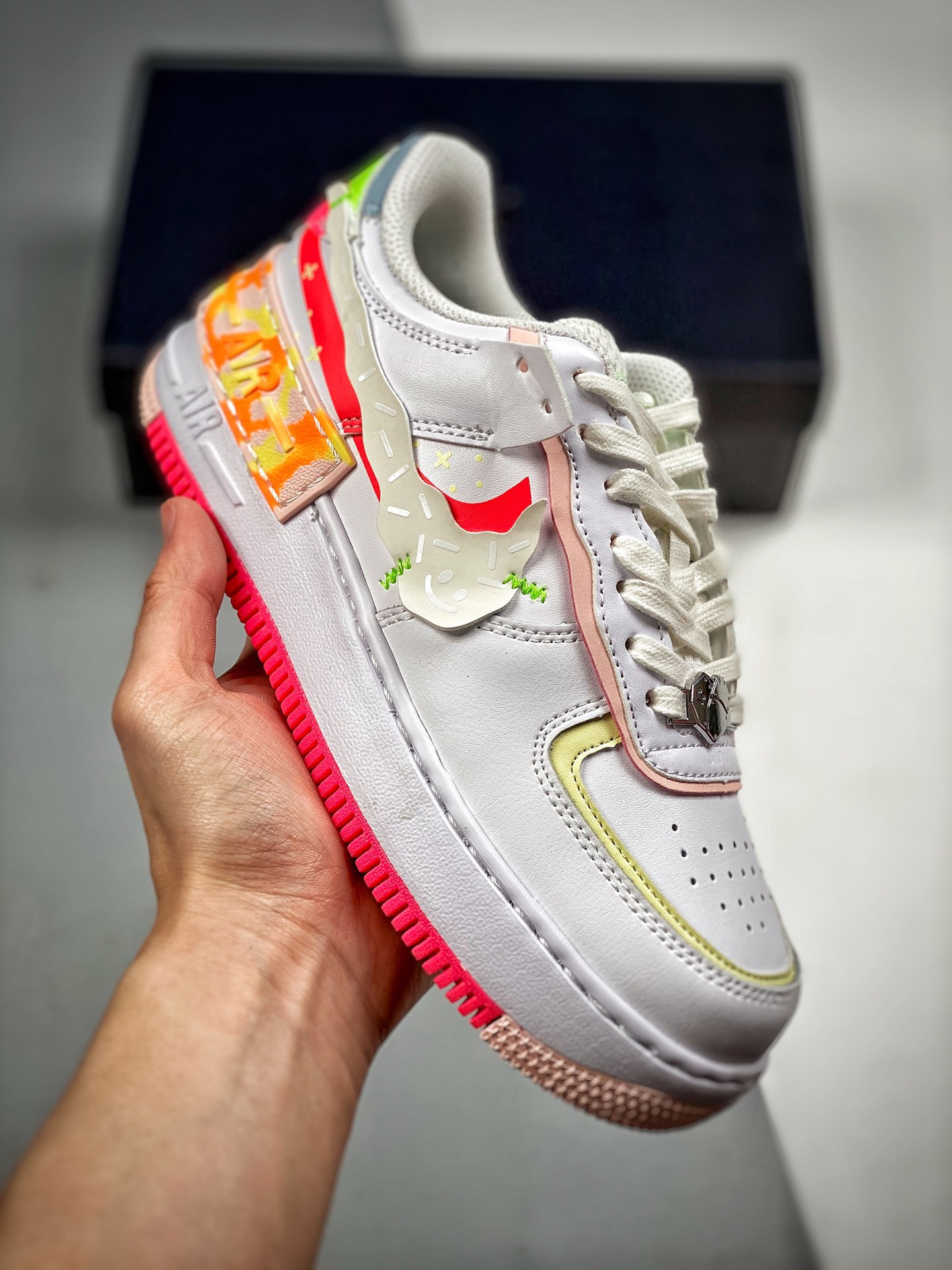 Nike Air Force 1 Low Shadow White Pink Orange For Sale