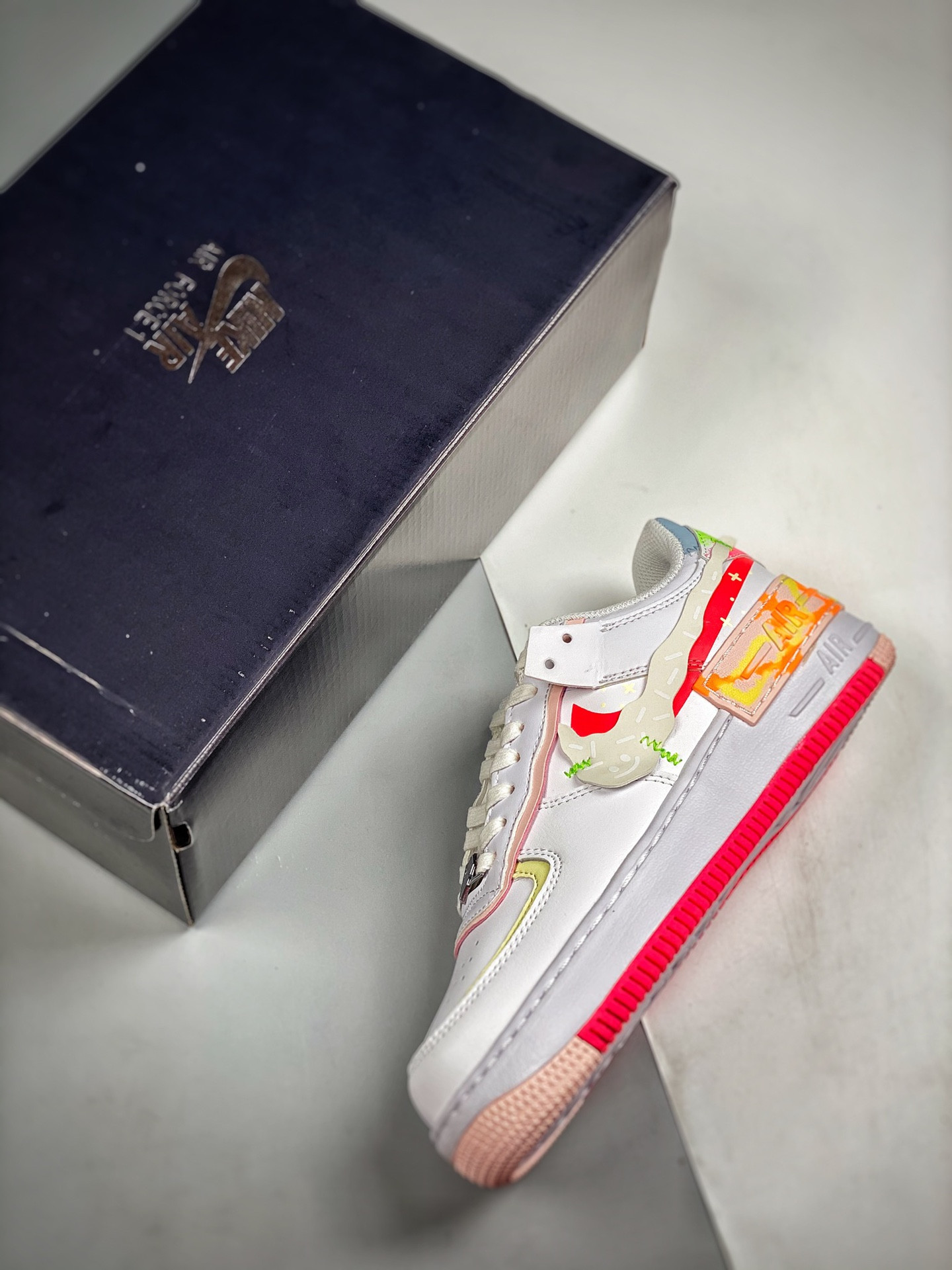 Nike Air Force 1 Low Shadow White Pink Orange For Sale