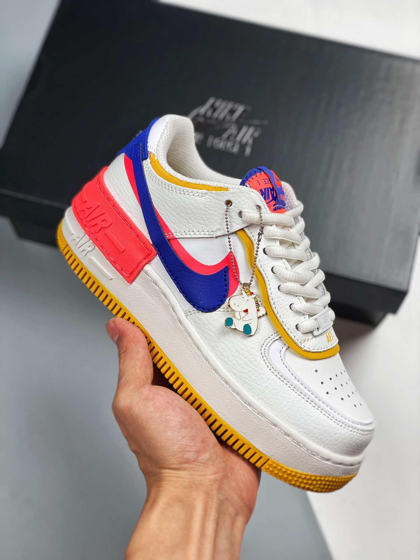 Nike Air Force 1 Low Shadow White/Flash Crimson-Dark Sulfur-Astronomy Blue