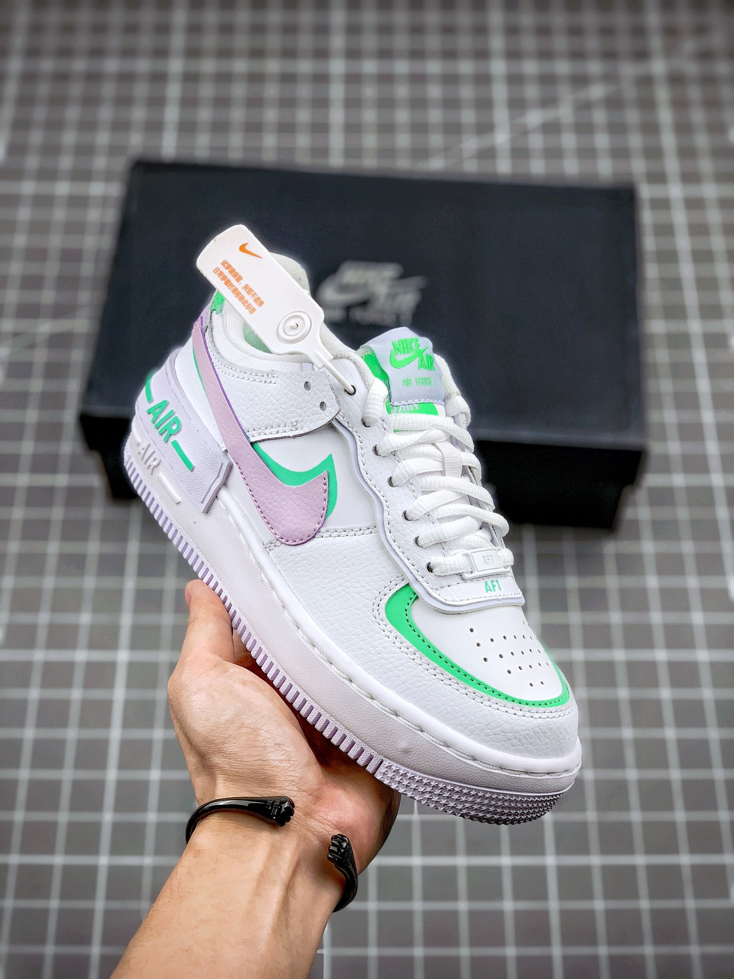 Nike Air Force 1 Low Shadow White/Infinite Lilac-Football Grey For Sale