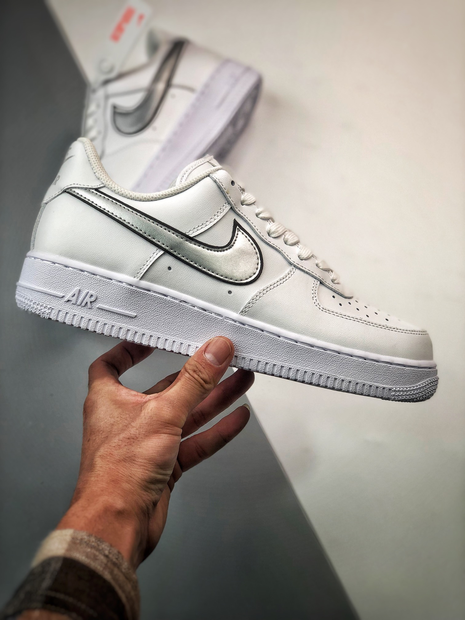 Nike Air Force 1 Low ‘Silver Swooshes’ White/Metallic For Sale