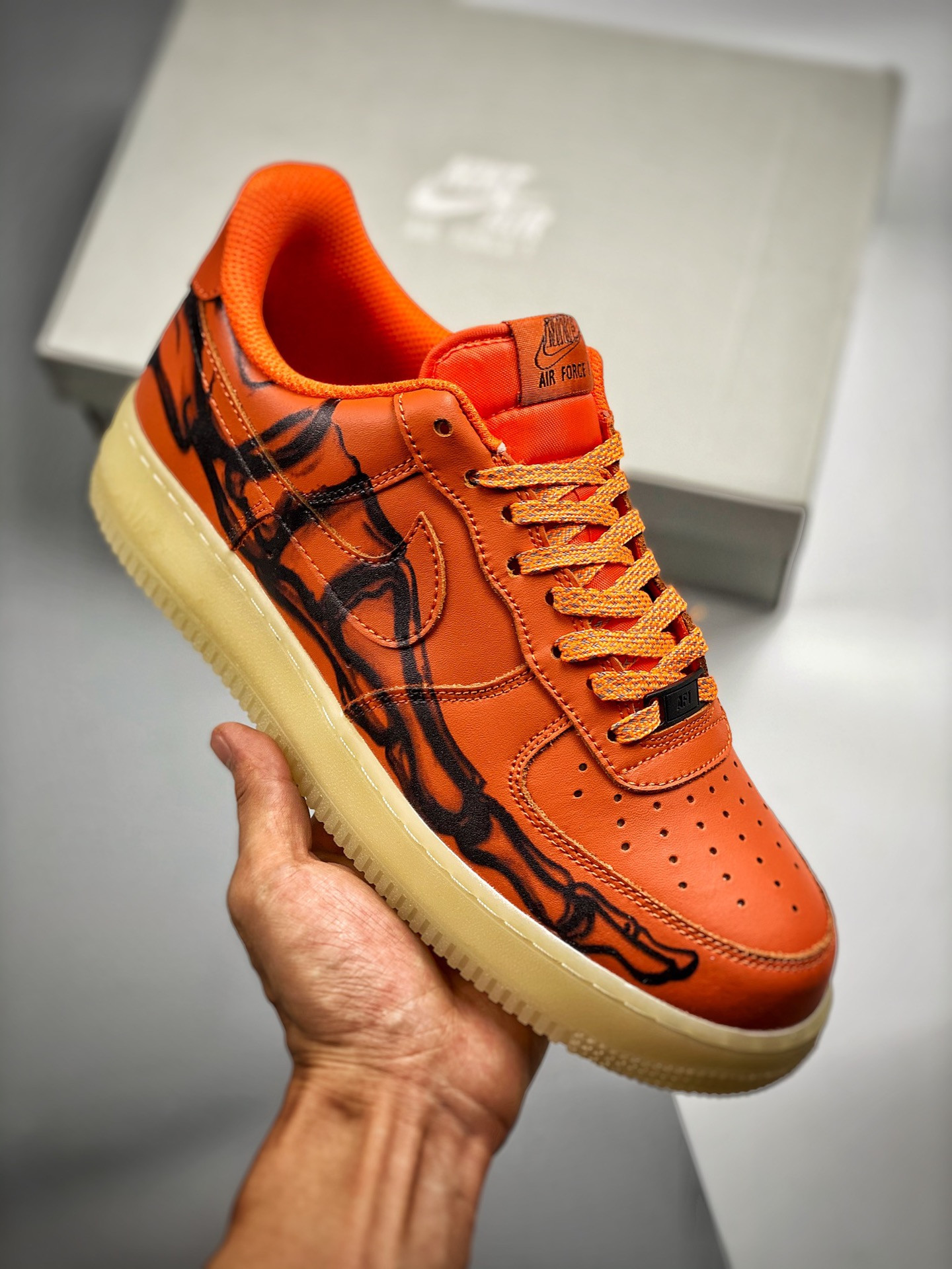 Nike Air Force 1 Low Skeleton Brilliant Orange For Sale
