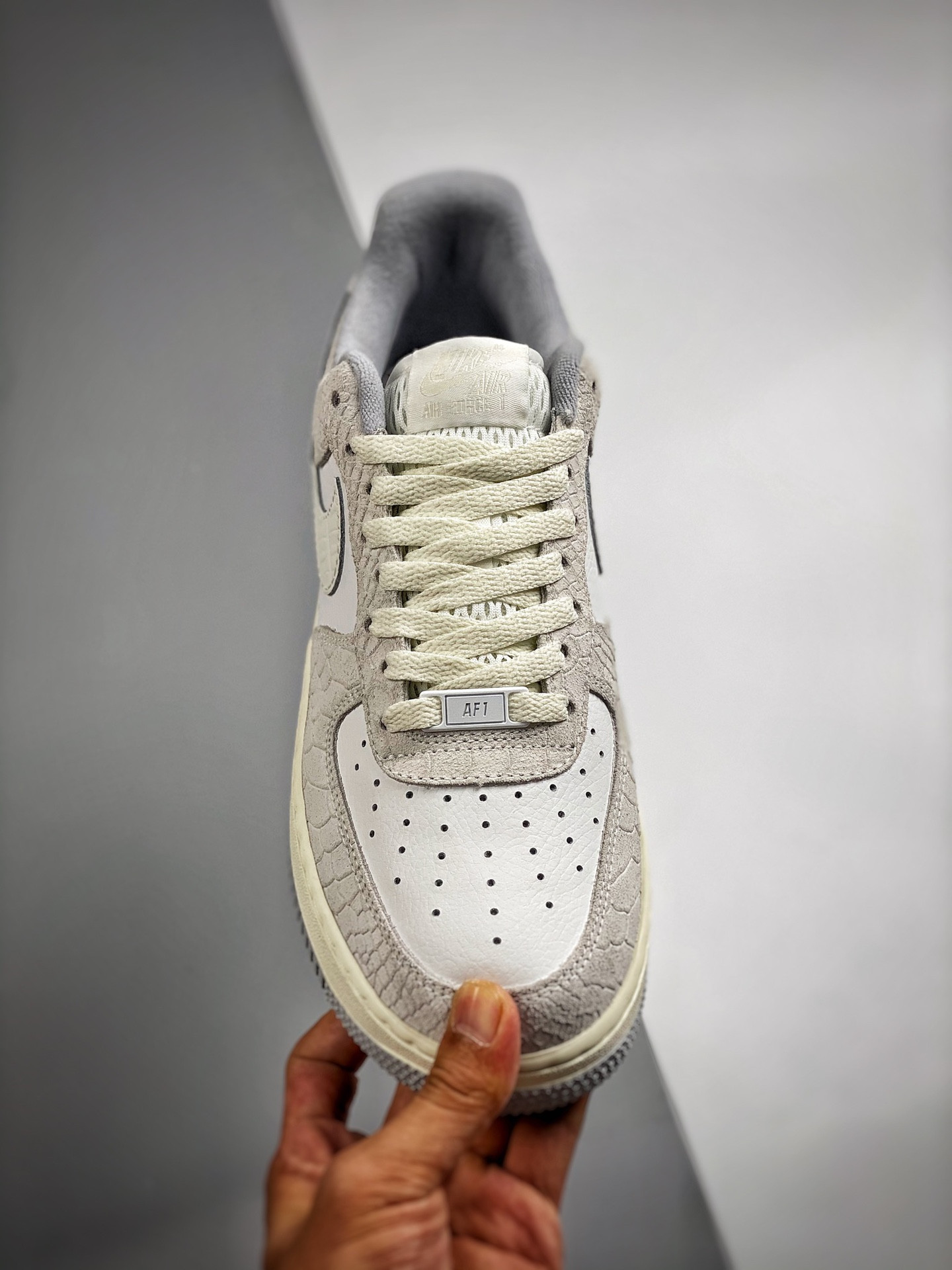 Nike Air Force 1 Low ‘Snakeskin’ White Wolf Grey For Sale