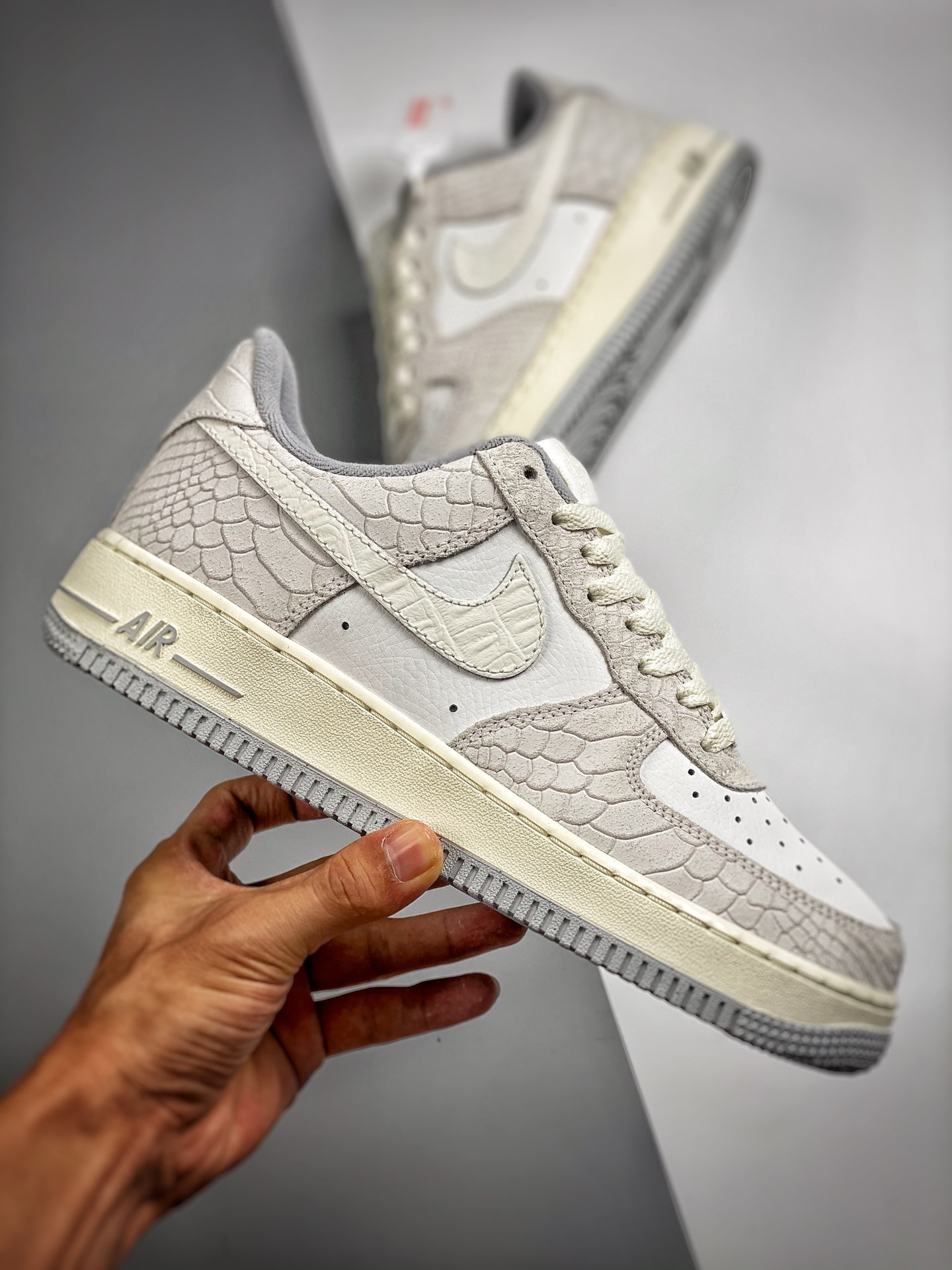 Nike Air Force 1 Low ‘Snakeskin’ White Wolf Grey For Sale
