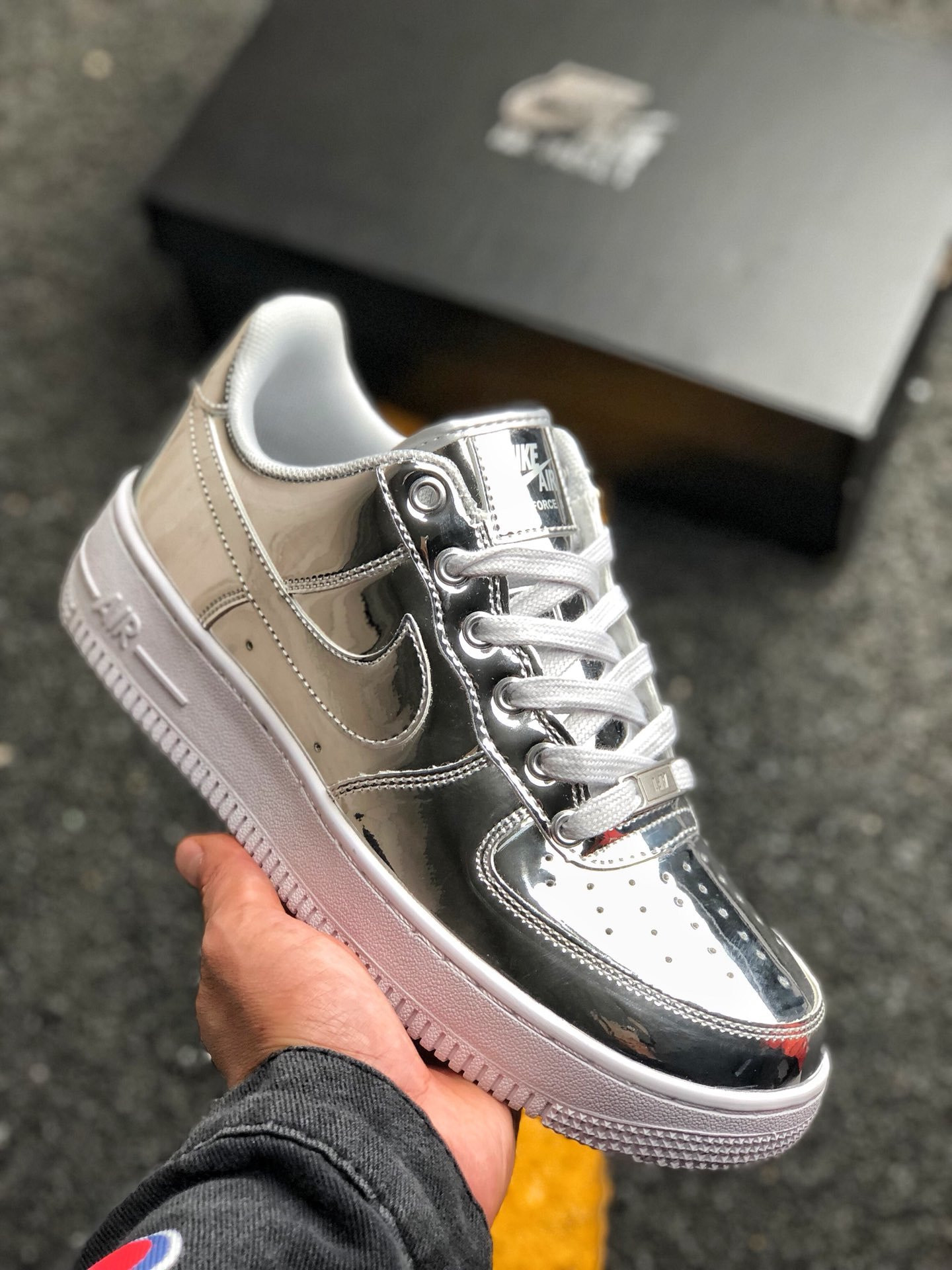 Nike Air Force 1 Low SP “Liquid Silver” Chrome/Metallic Silver/White For Sale