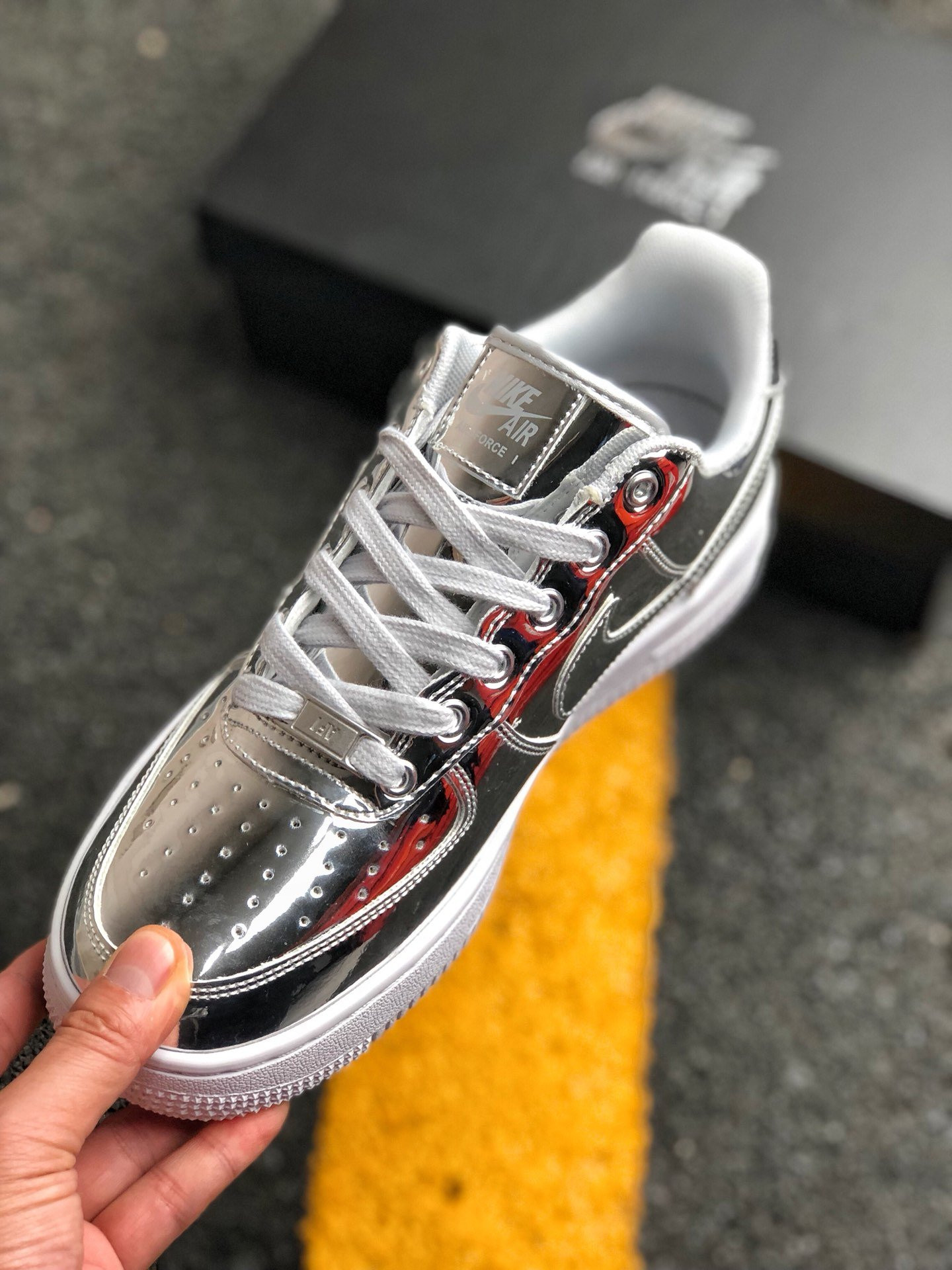 Nike Air Force 1 Low SP “Liquid Silver” Chrome/Metallic Silver/White For Sale