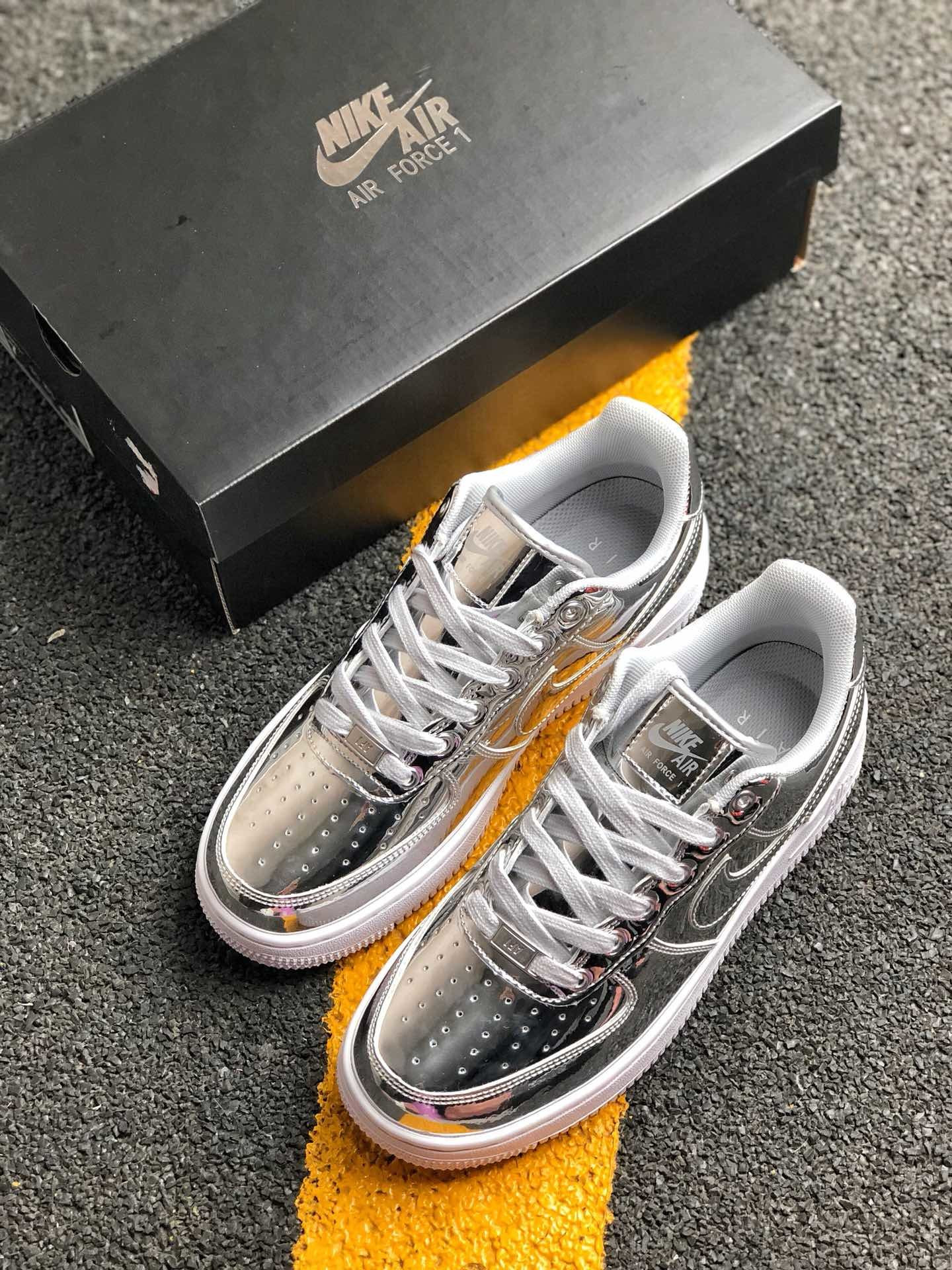 Nike Air Force 1 Low SP “Liquid Silver” Chrome/Metallic Silver/White For Sale