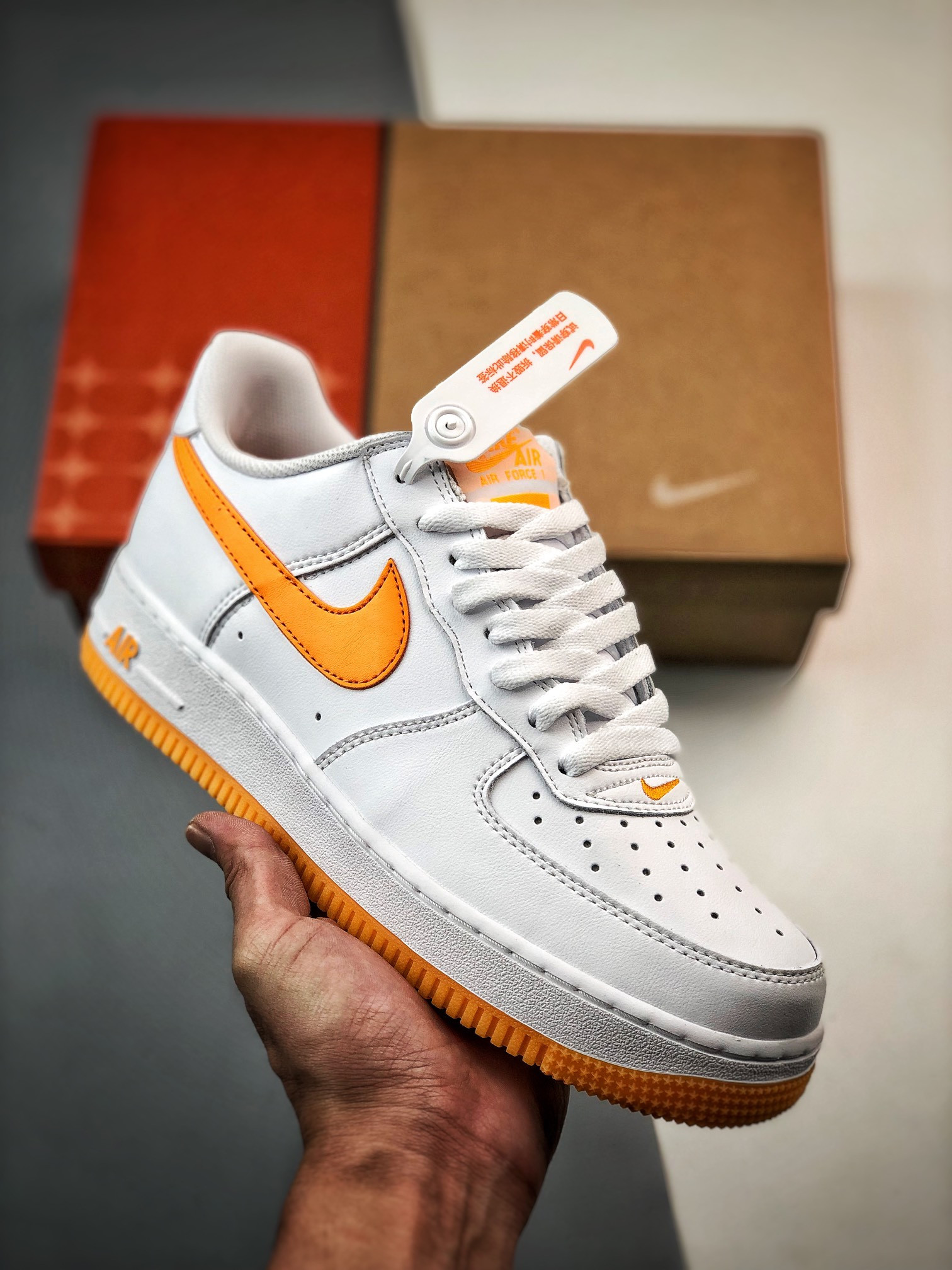 Nike Air Force 1 Low Waterproof White Orange For Sale