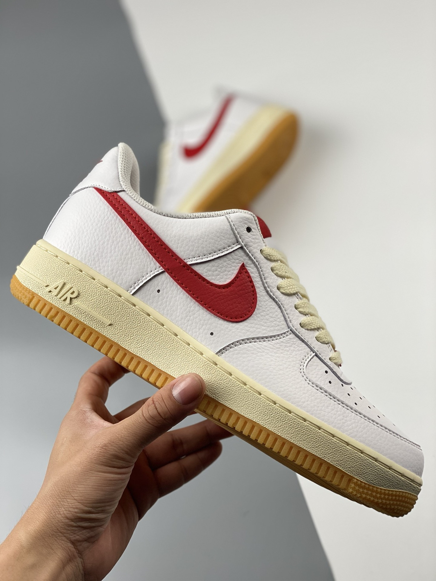 Nike Air Force 1 Low White and Red Gum For Sale