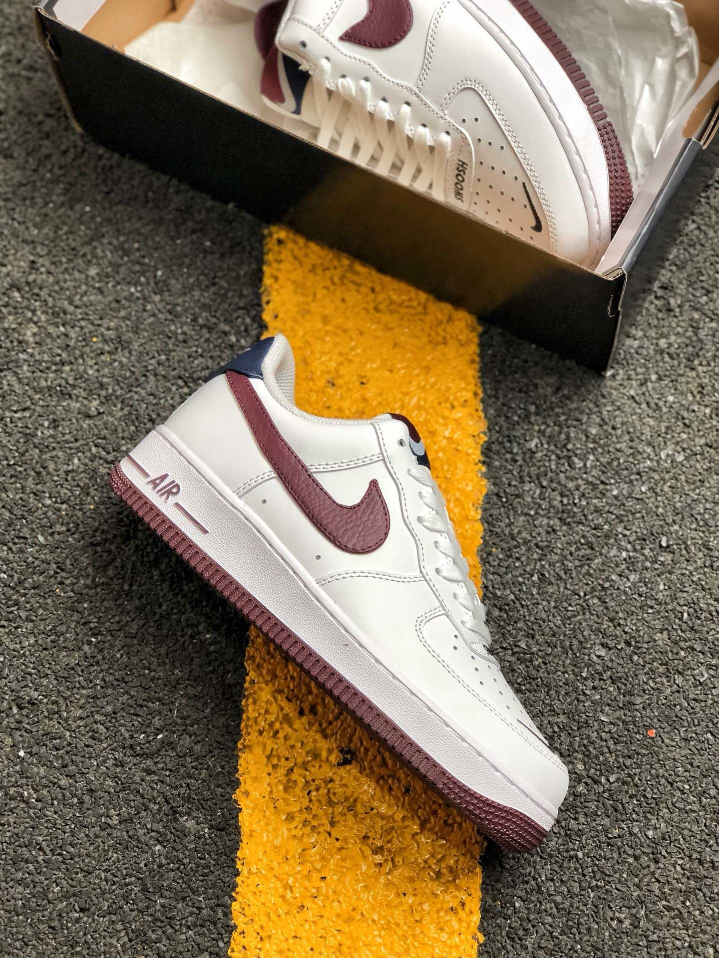 Nike Air Force 1 Low White Burgundy For Sale