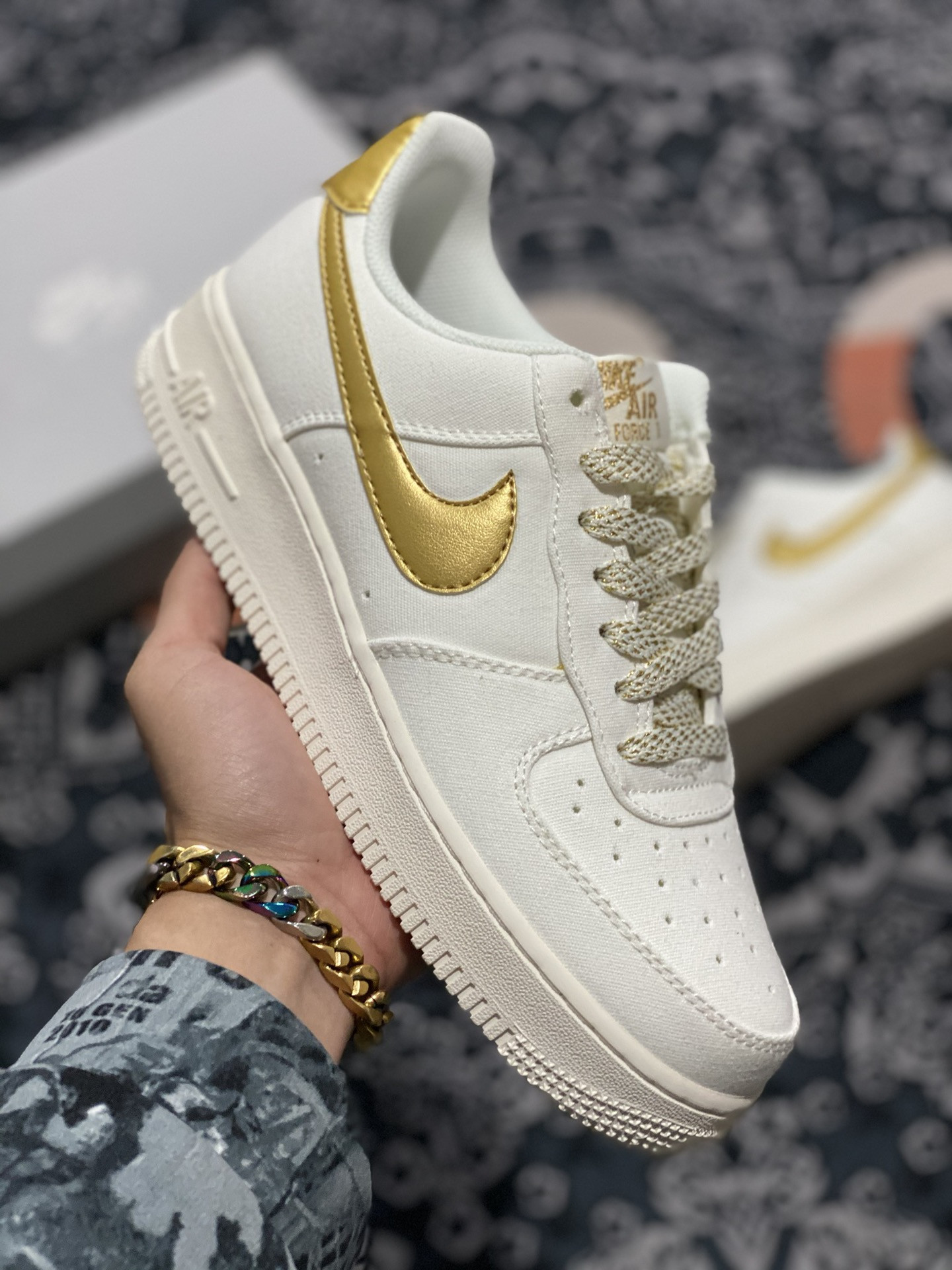 Nike Air Force 1 Low White Gold For Sale