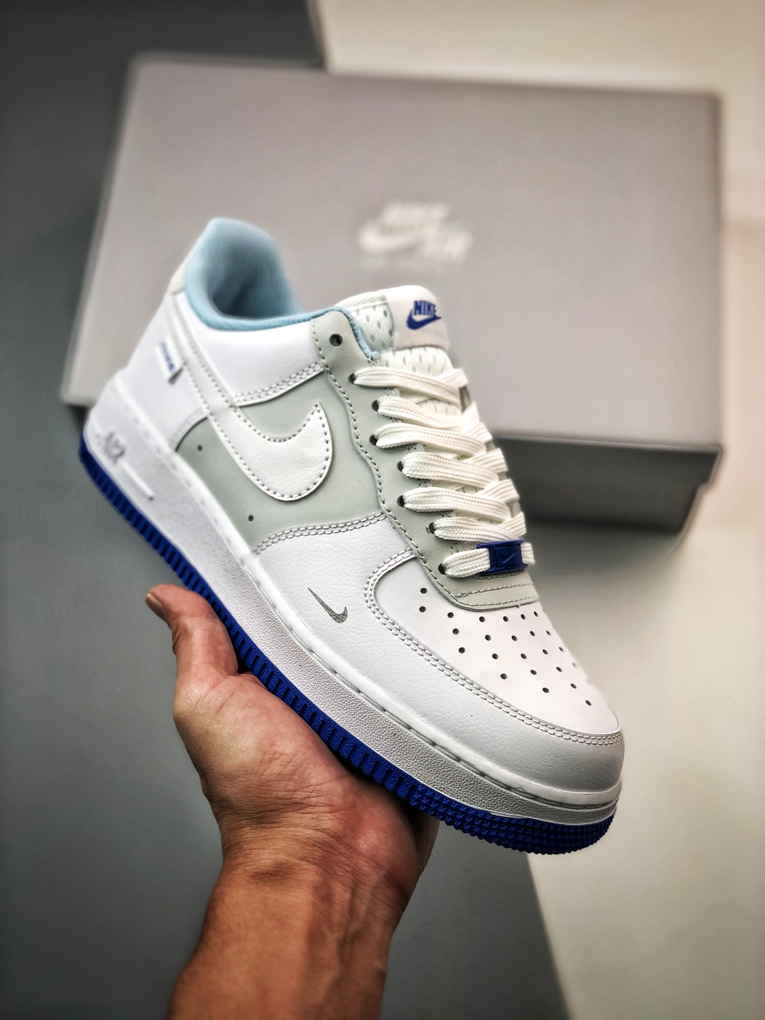 Nike Air Force 1 Low White Grey Blue For Sale