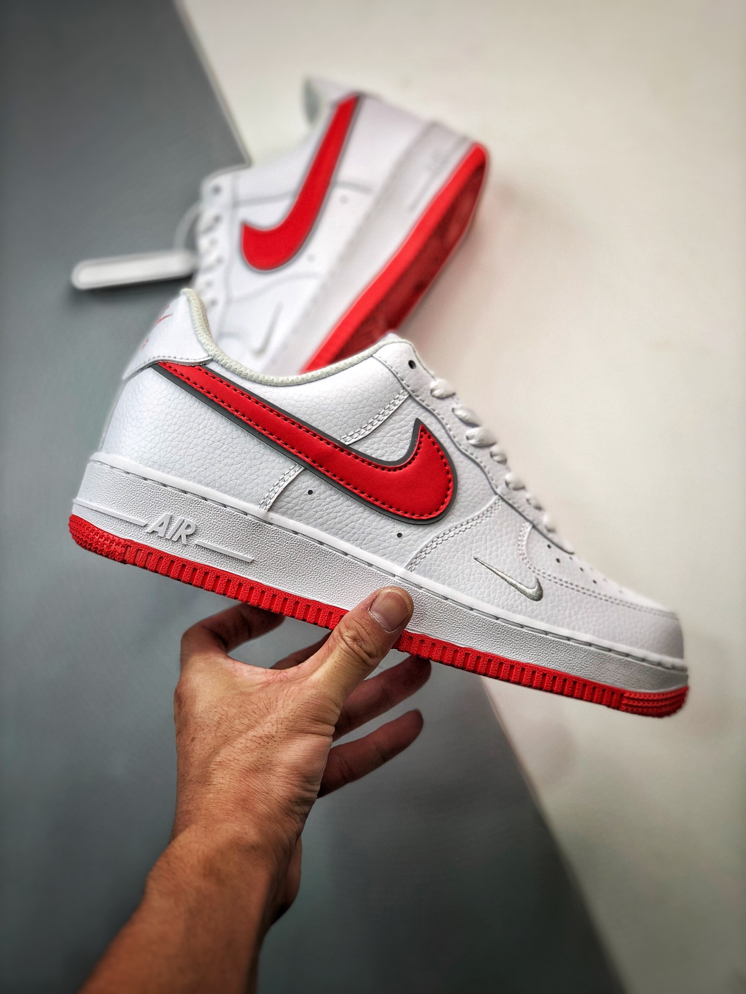 Nike Air Force 1 Low White Habanero Red Mini Swoosh For Sale