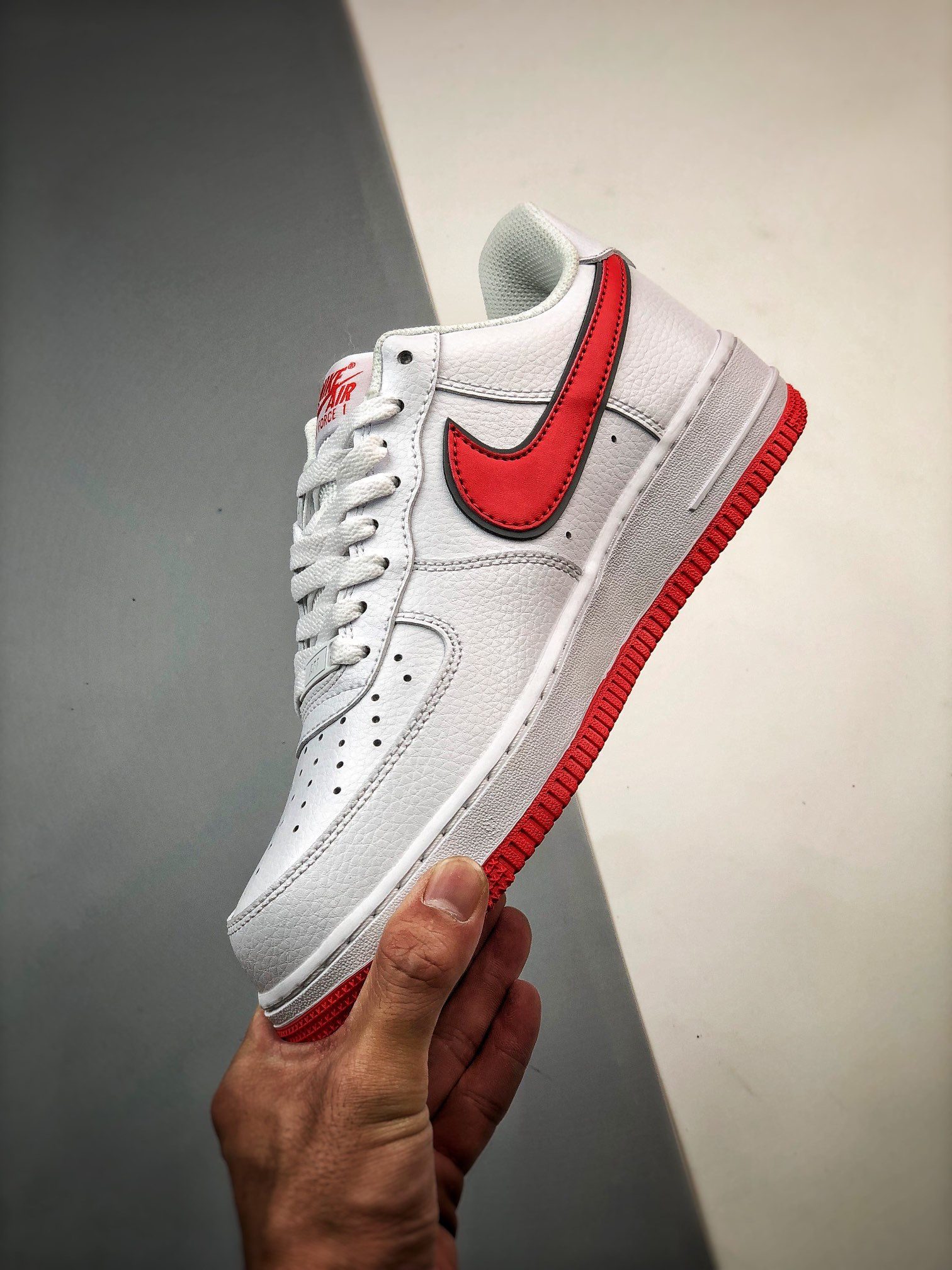 Nike Air Force 1 Low White Habanero Red Mini Swoosh For Sale