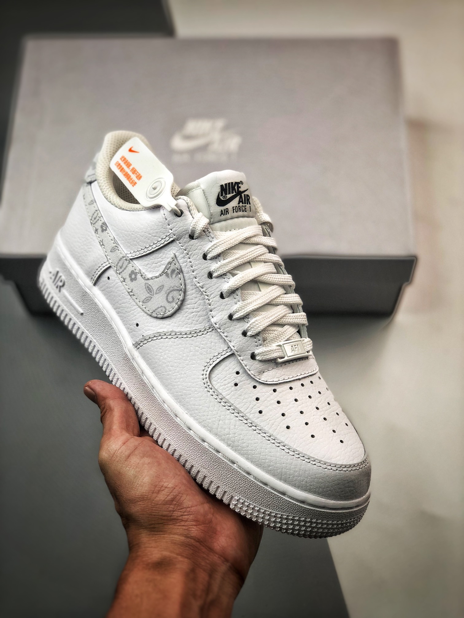 Nike Air Force 1 Low “White Paisley” White/Grey Fog For Sale