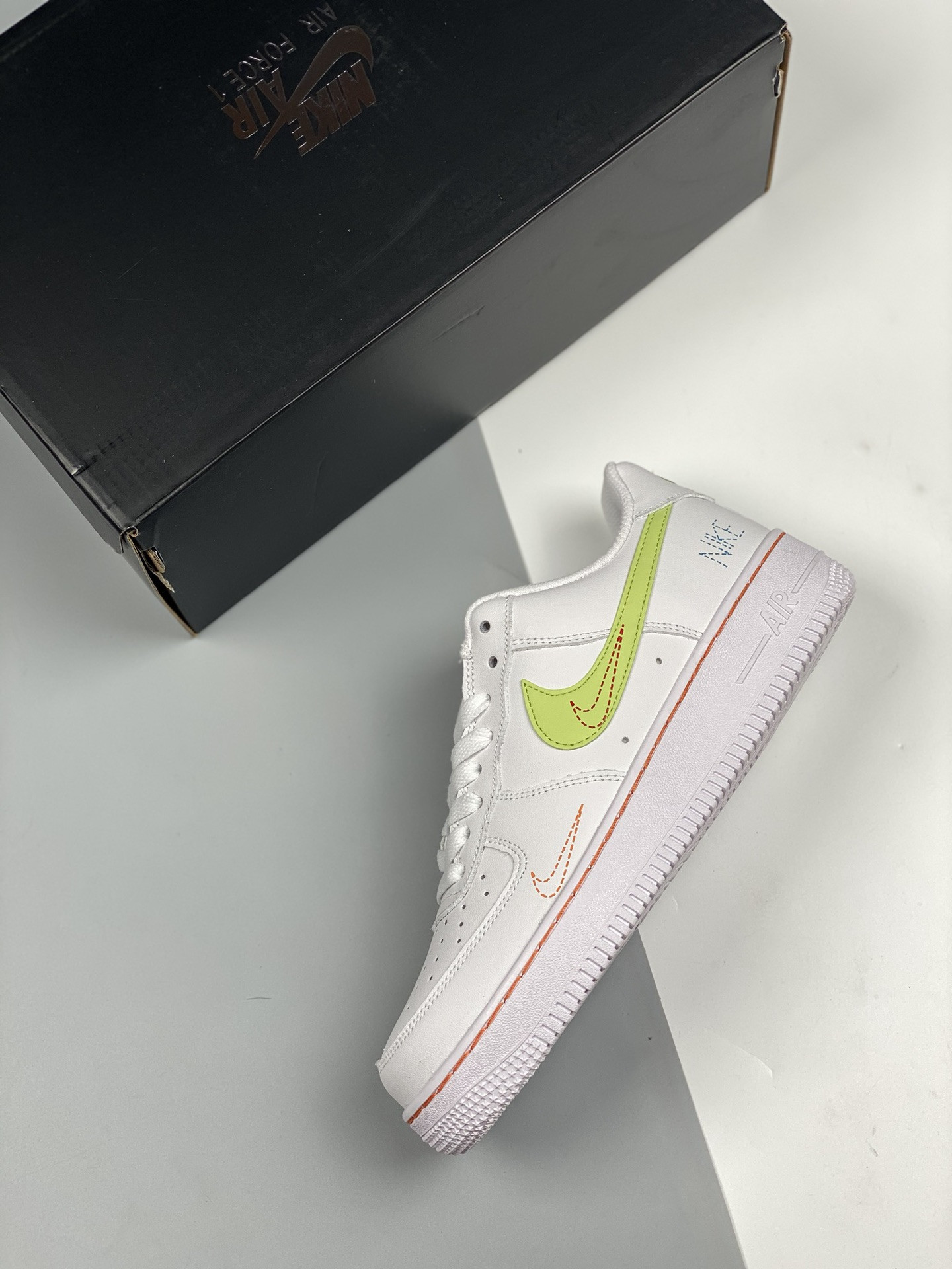 Nike Air Force 1 Low White/Bright Crimson-Light Photo Blue-Lime Ice For Sale