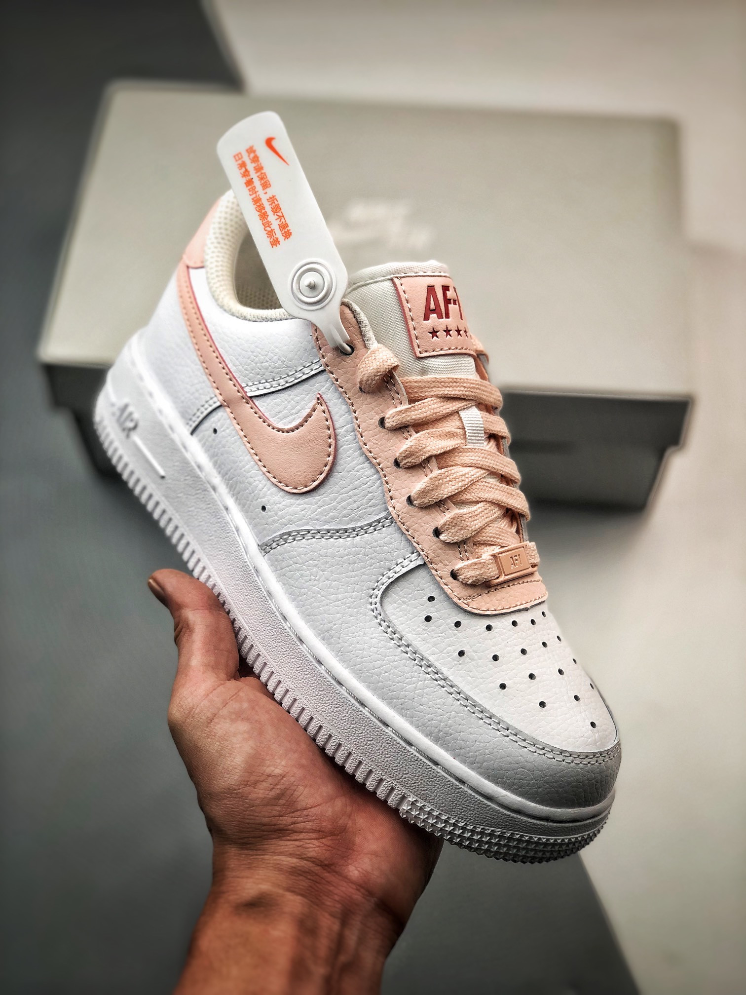 Nike Air Force 1 Low White/Pale Coral-University Red For Sale