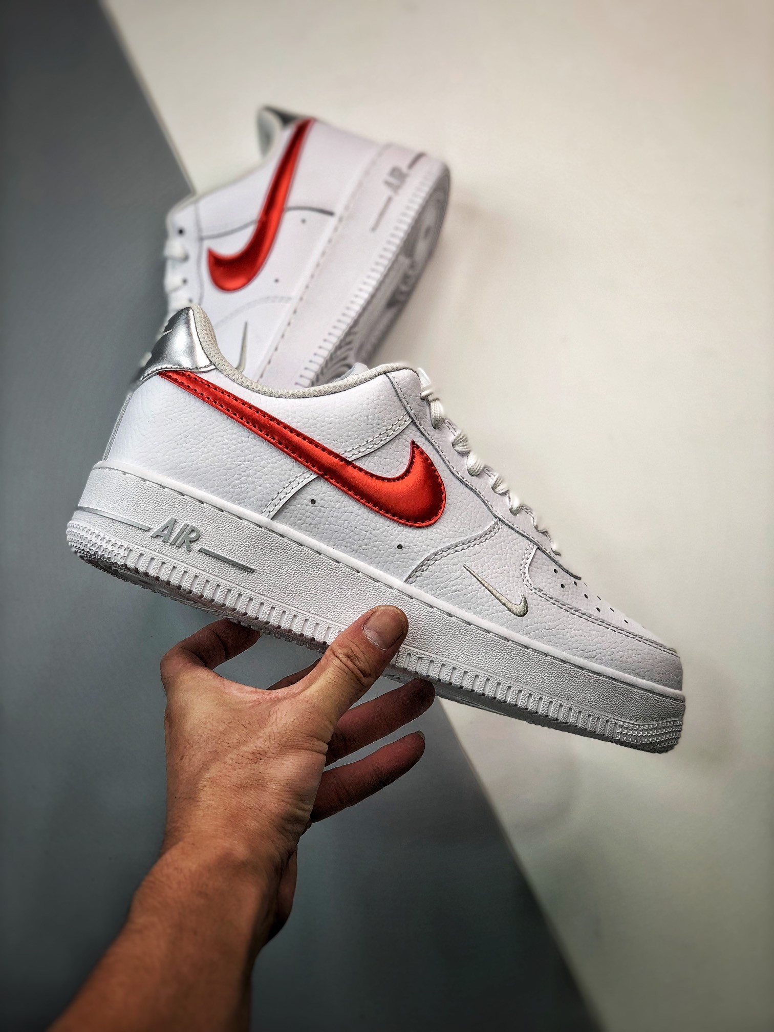 Nike Air Force 1 Low White/Picante Red-Wolf Grey For Sale