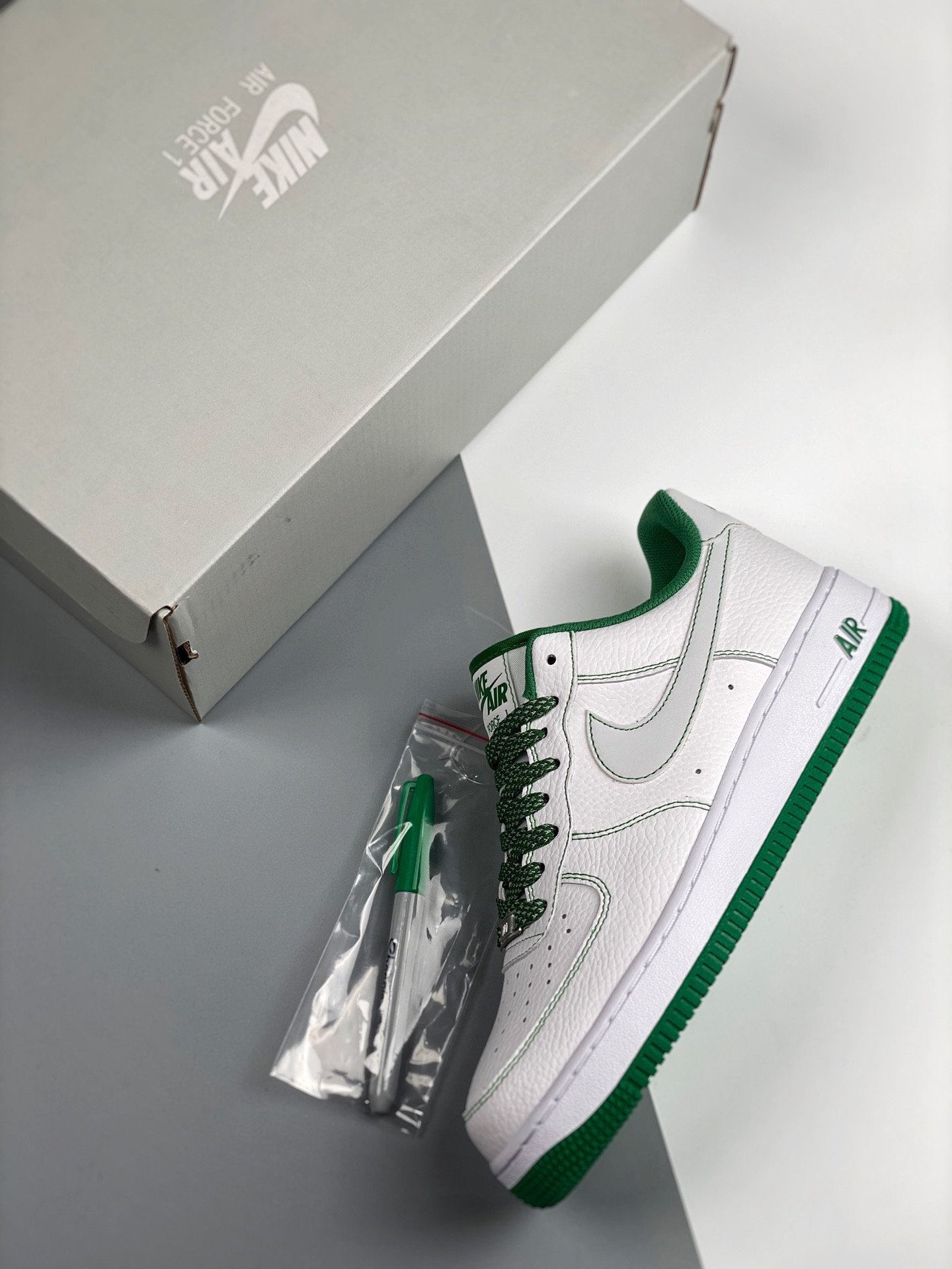 Nike Air Force 1 Low White/White-Pine Green For Sale
