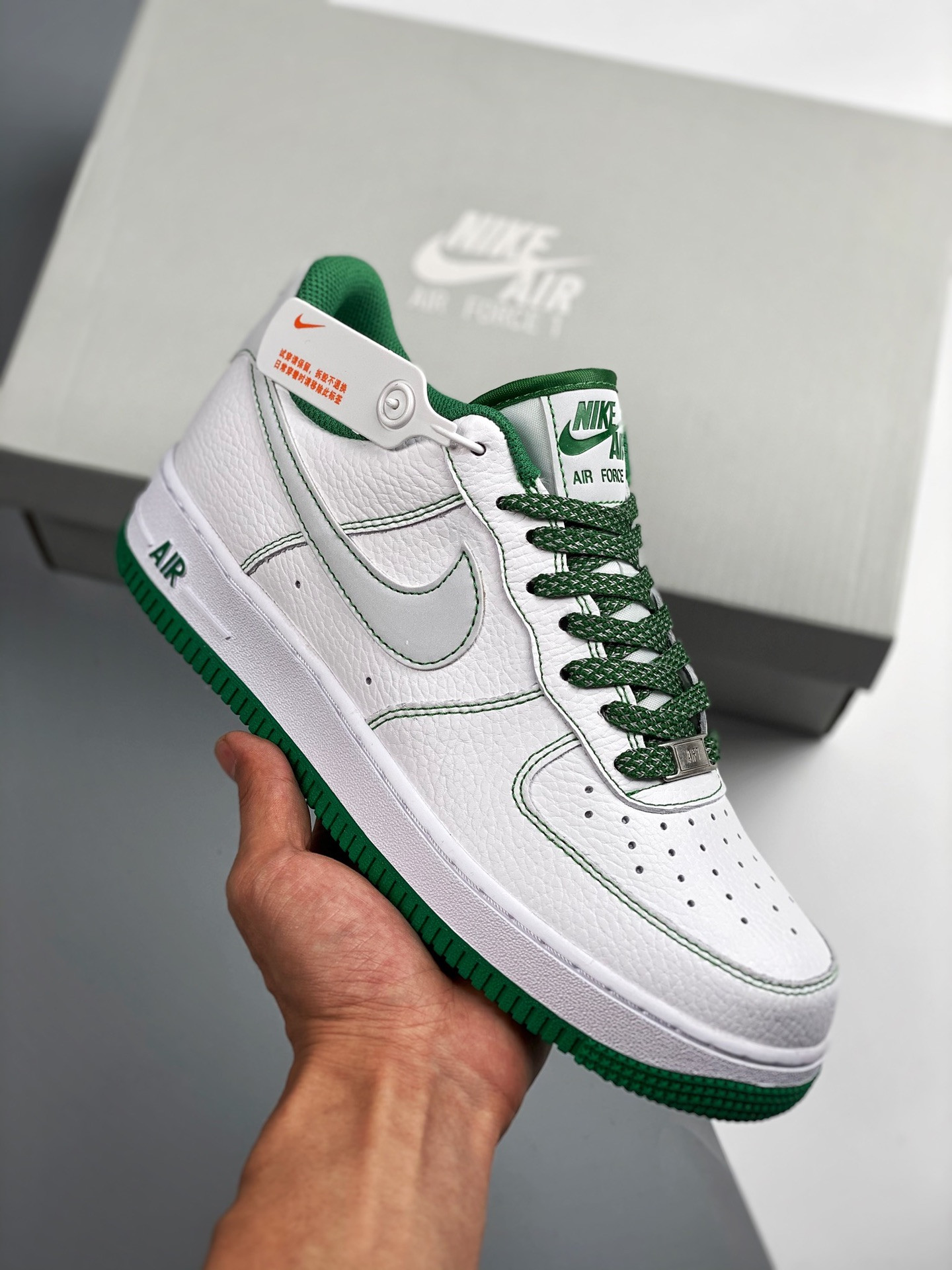 Nike Air Force 1 Low White/White-Pine Green For Sale