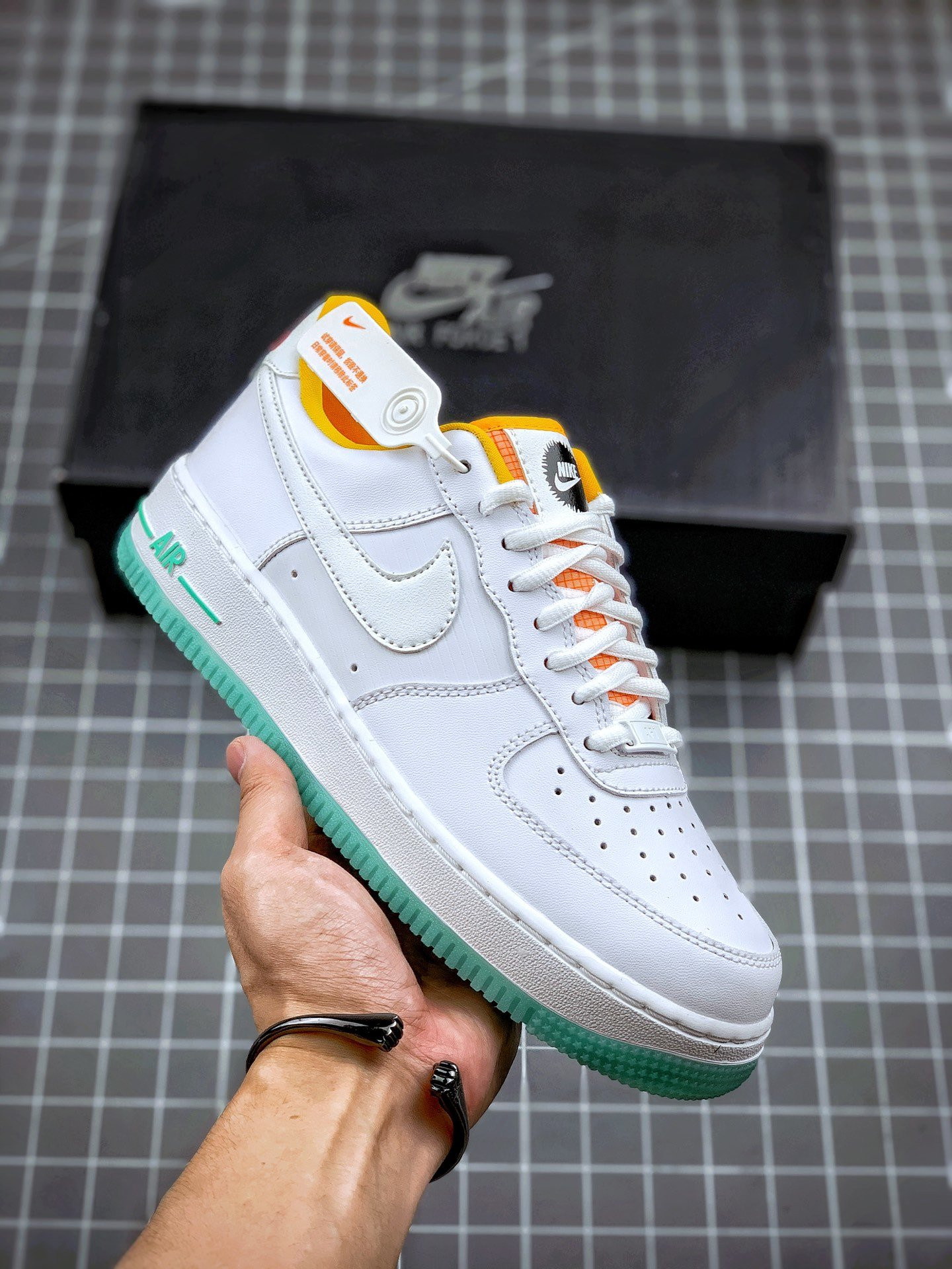 Nike Air Force 1 Low White/Yellow/Clear For Sale