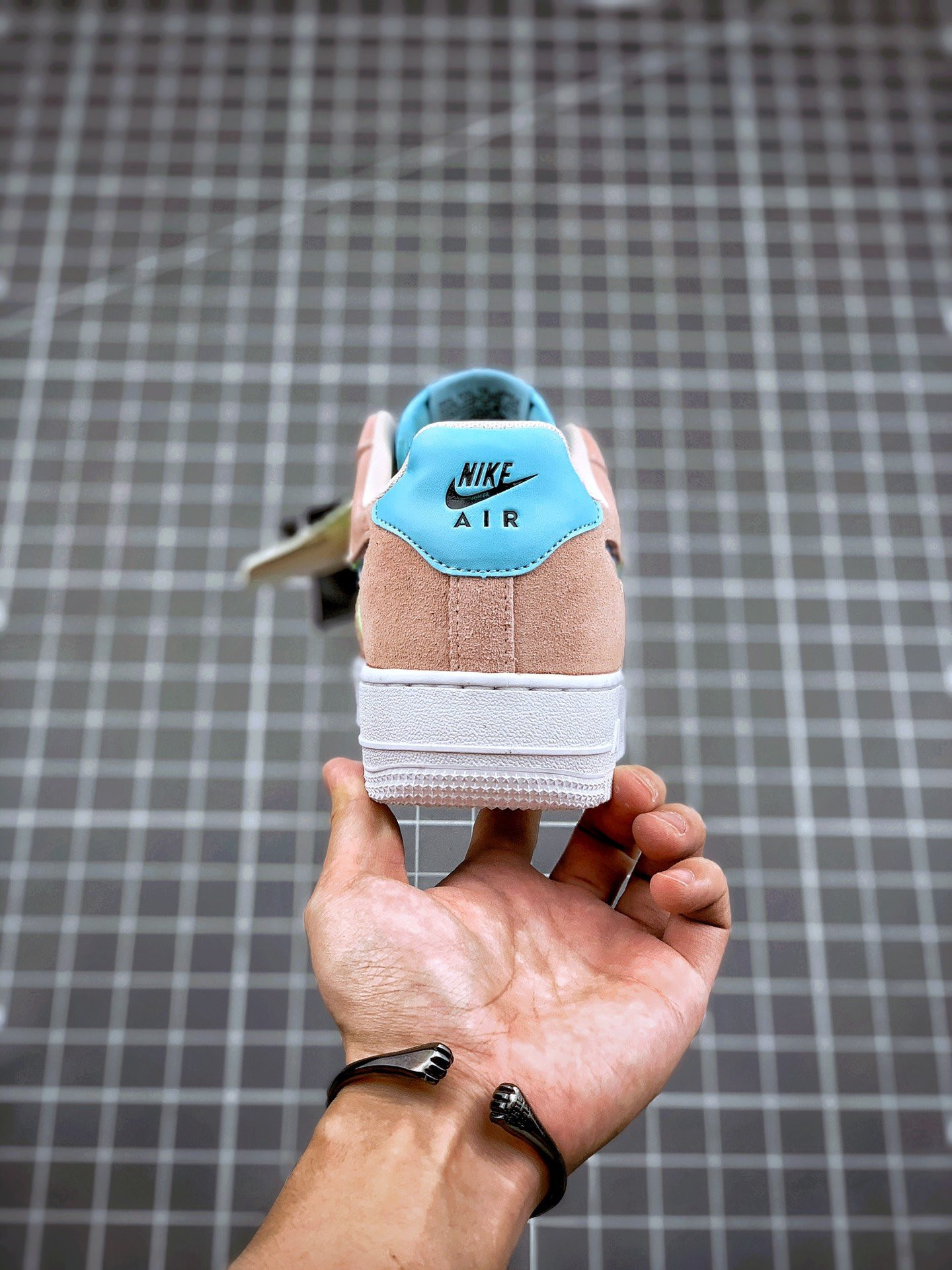 Nike Air Force 1 Low WMNS Washed Coral/Ghost Green-Black-Oracle Aqua For Sale