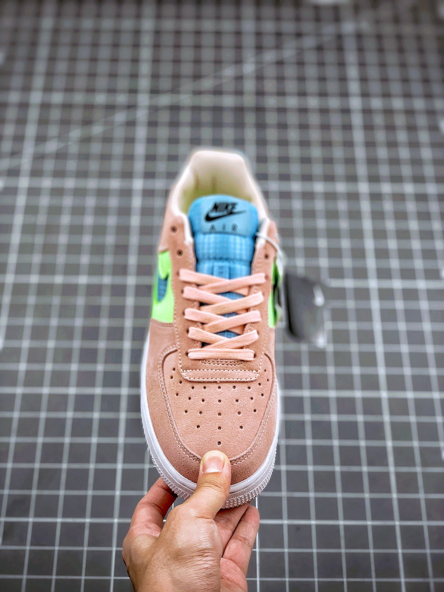 Nike Air Force 1 Low WMNS Washed Coral/Ghost Green-Black-Oracle Aqua For Sale