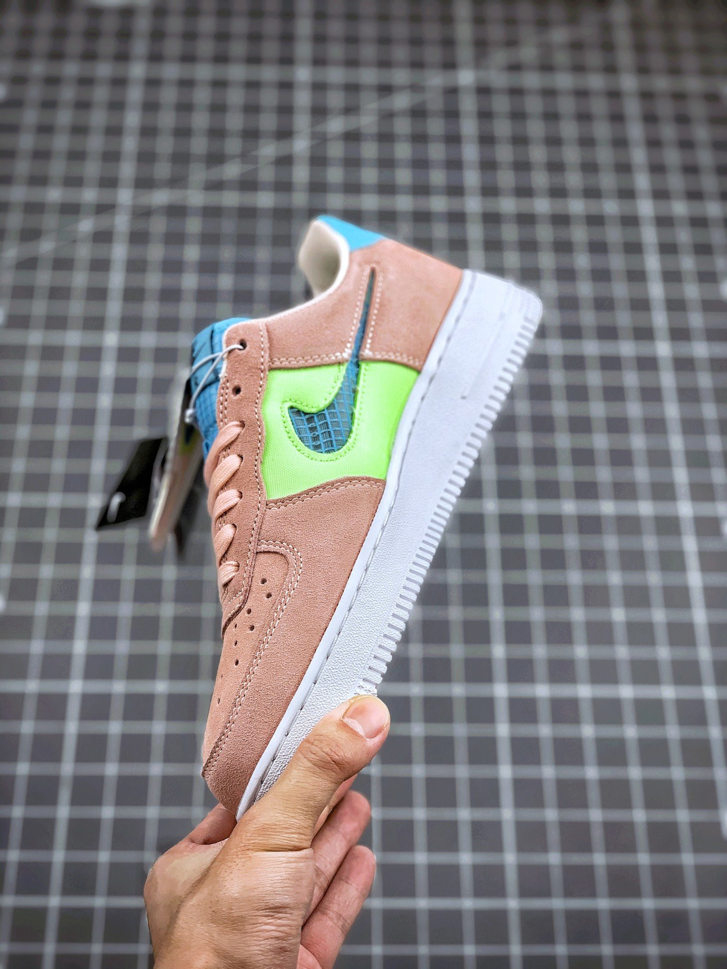 Nike Air Force 1 Low WMNS Washed Coral/Ghost Green-Black-Oracle Aqua For Sale