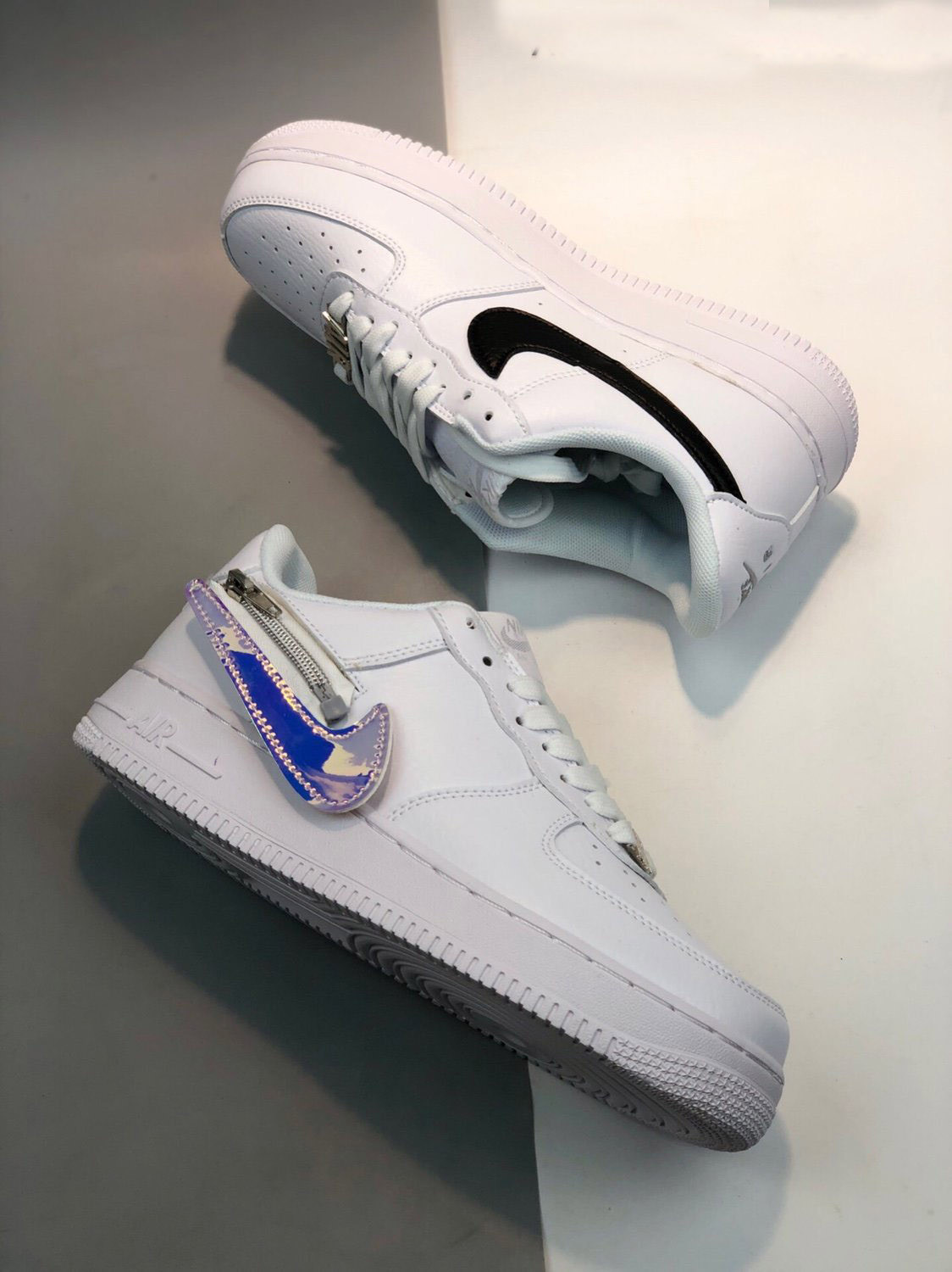 Nike Air Force 1 Low Zip-On Swoosh Logo White For Sale