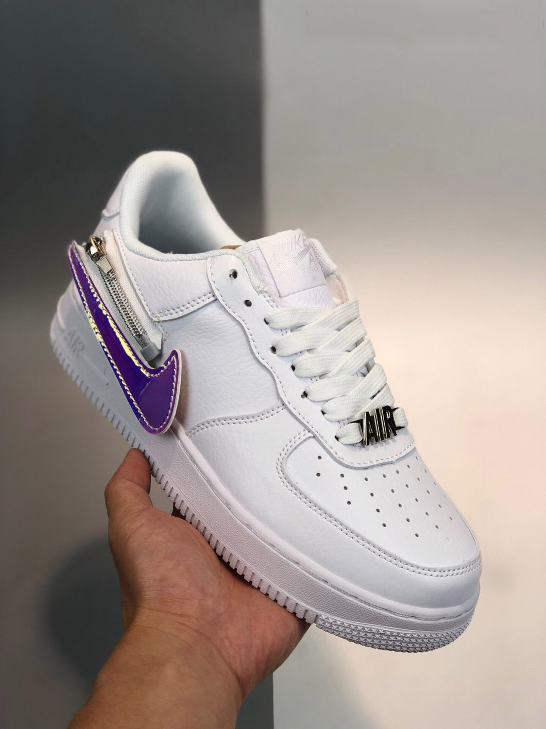 Nike Air Force 1 Low Zip-On Swoosh Logo White For Sale