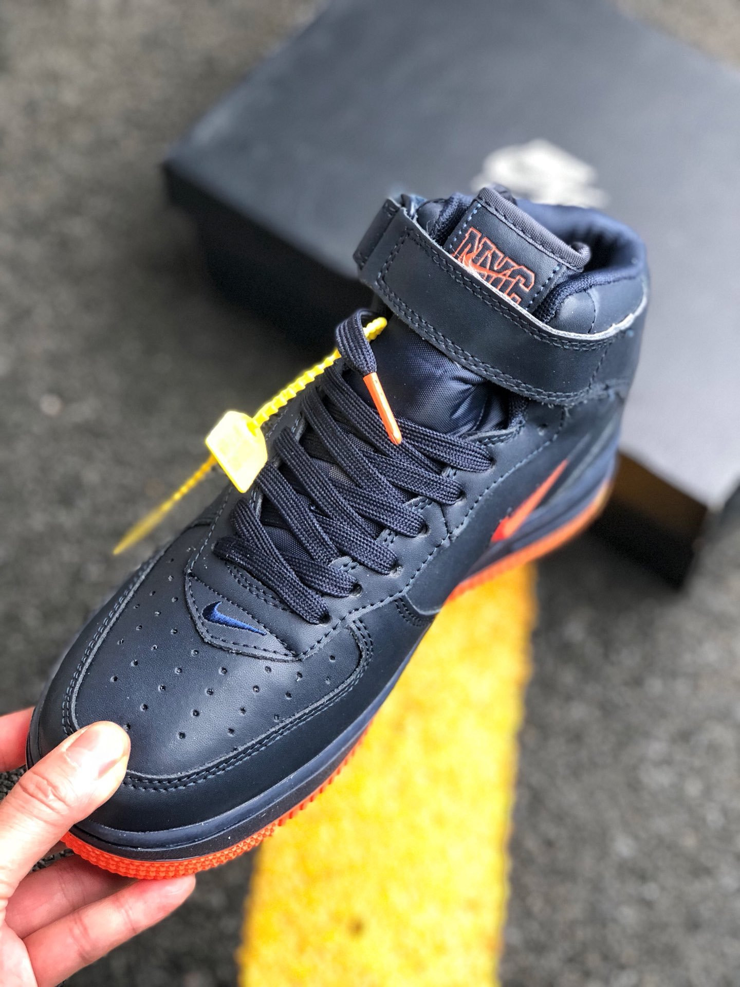 Nike Air Force 1 Mid “New York” Obsidian Black For Sale