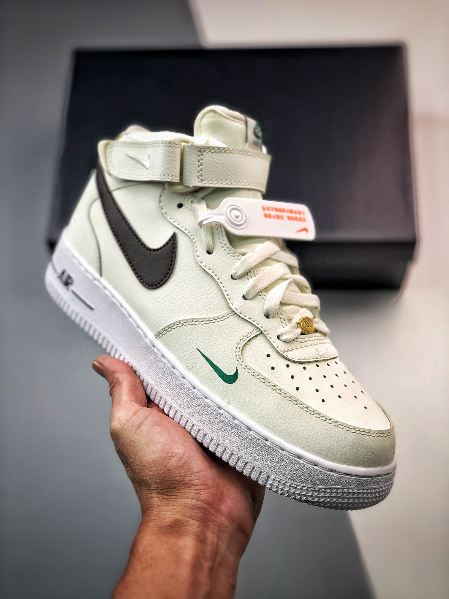 Nike Air Force 1 Mid ’40th Anniversary’ Sail/Malachite/White/Brown Basalt For Sale