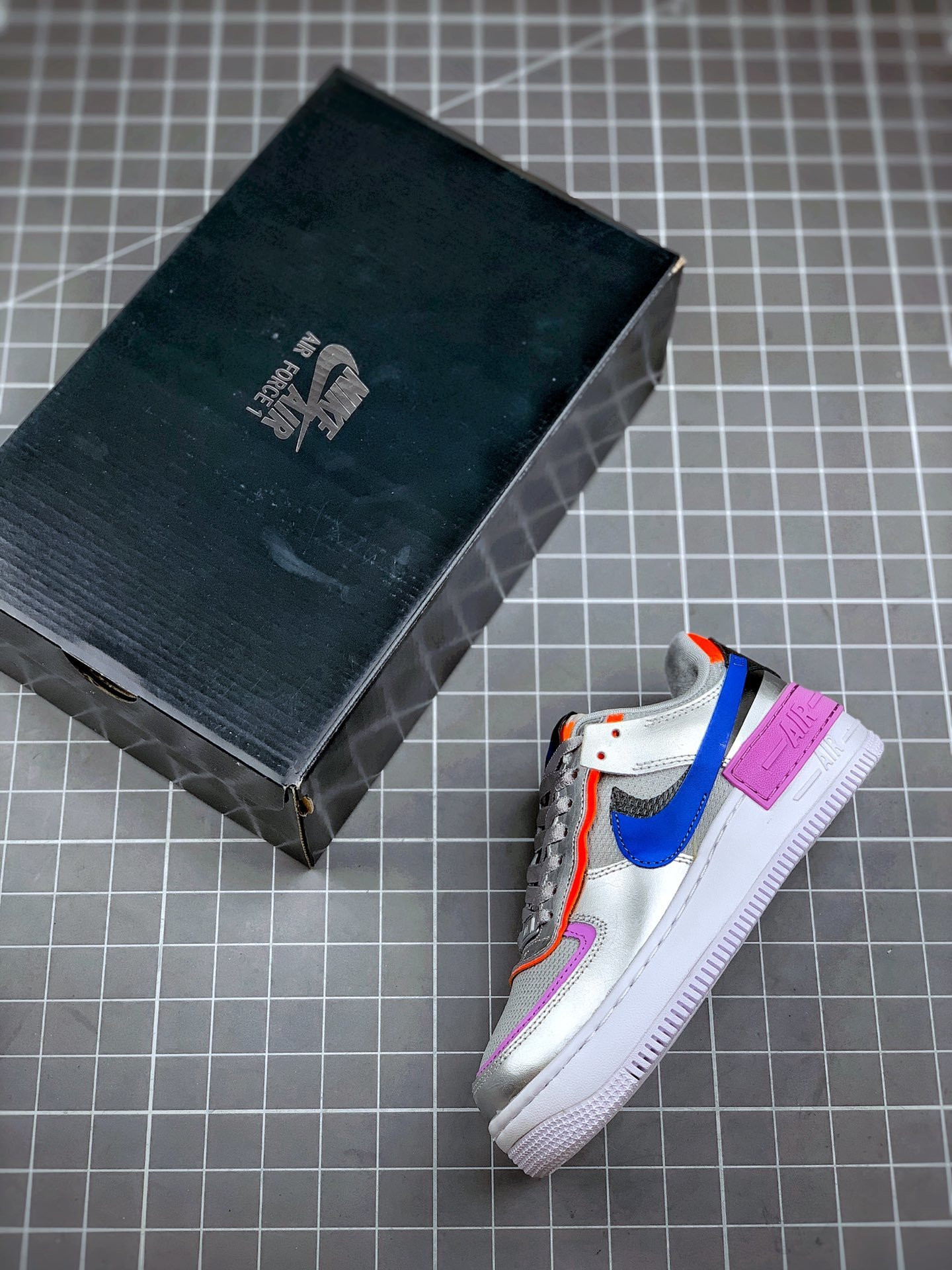 Nike Air Force 1 Shadow Metallic Silver/Fuchsia Glow For Sale