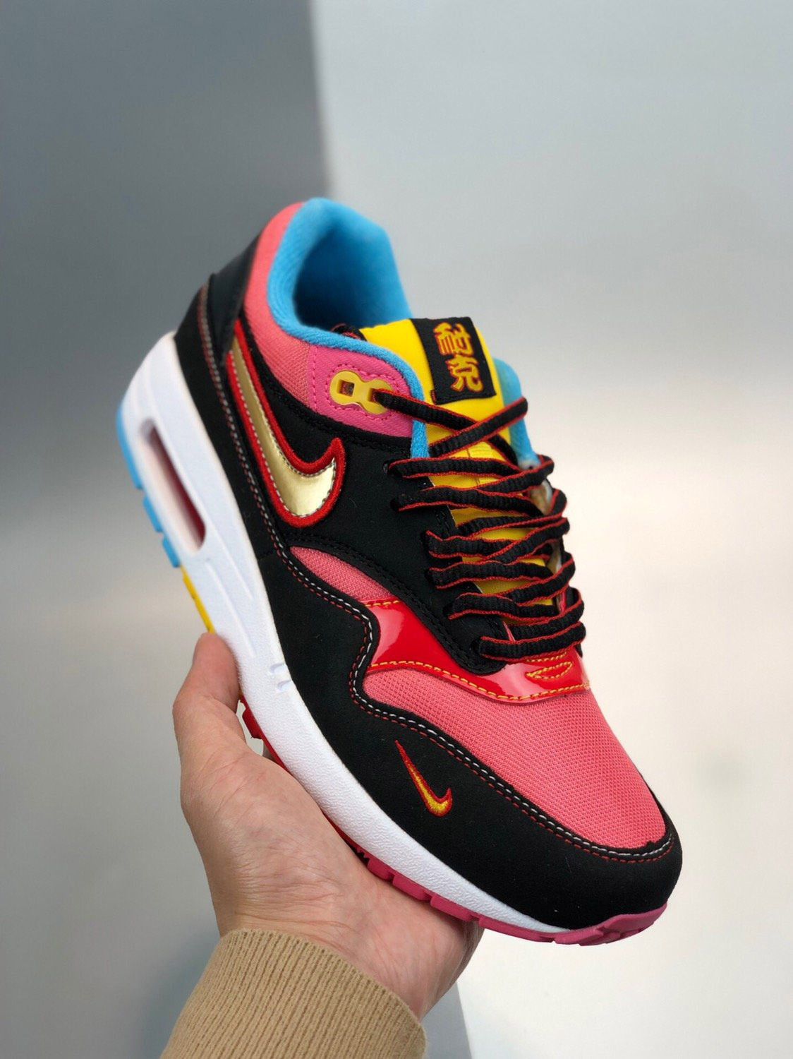 Nike Air Max 1 “CNY” Light Smoke Grey/Black-Laser Blue-University Gold On Sale