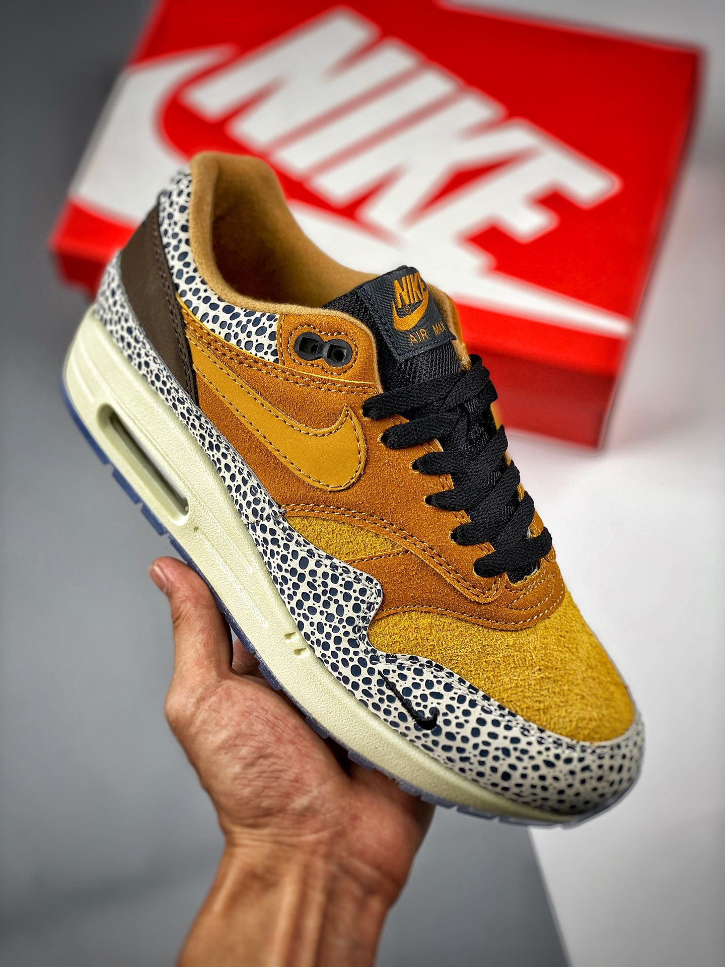 Nike Air Max 1 “Safari” Flax/Chestnut/Kumquat For Sale