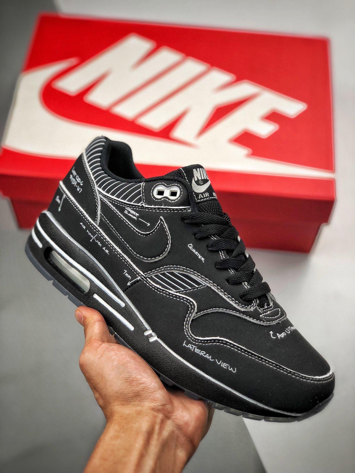 Nike Air Max 1 “Sketch To Shelf” Black/White For Sale