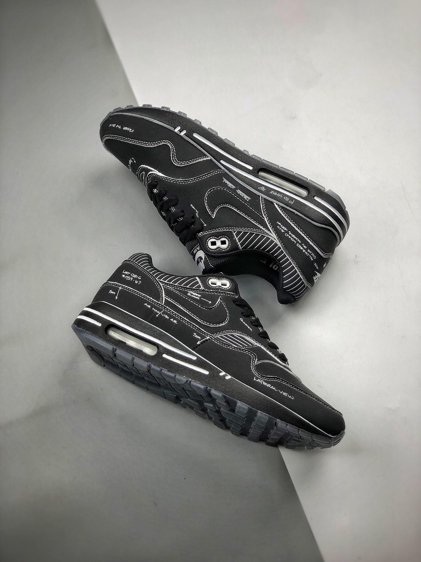 Nike Air Max 1 “Sketch To Shelf” Black/White For Sale