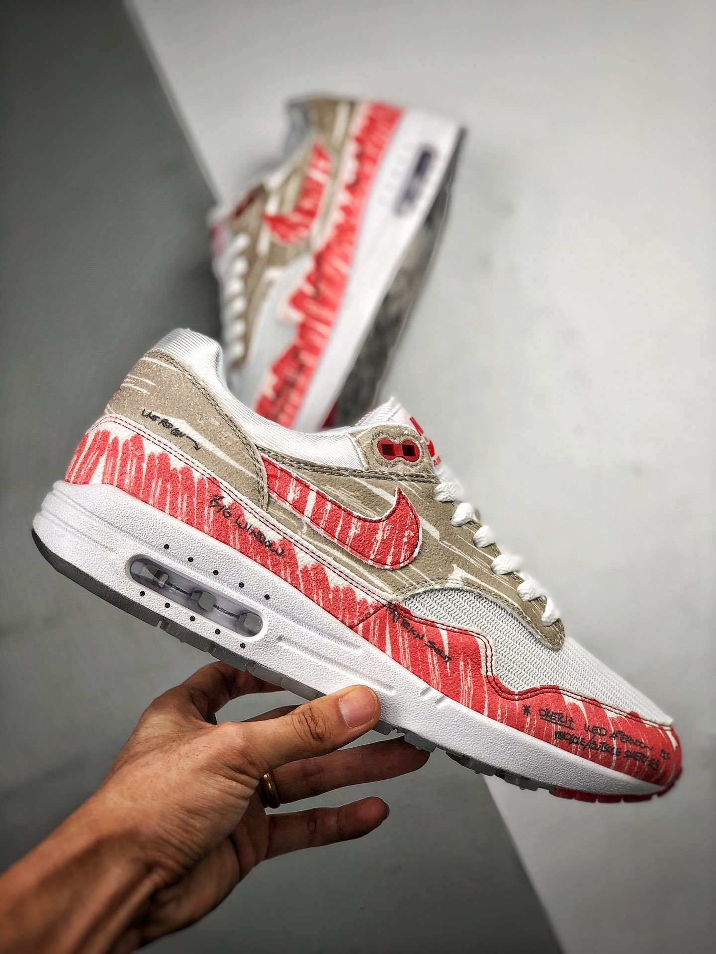 Nike Air Max 1 “Sketch To Shelf” White/University Red On Sale